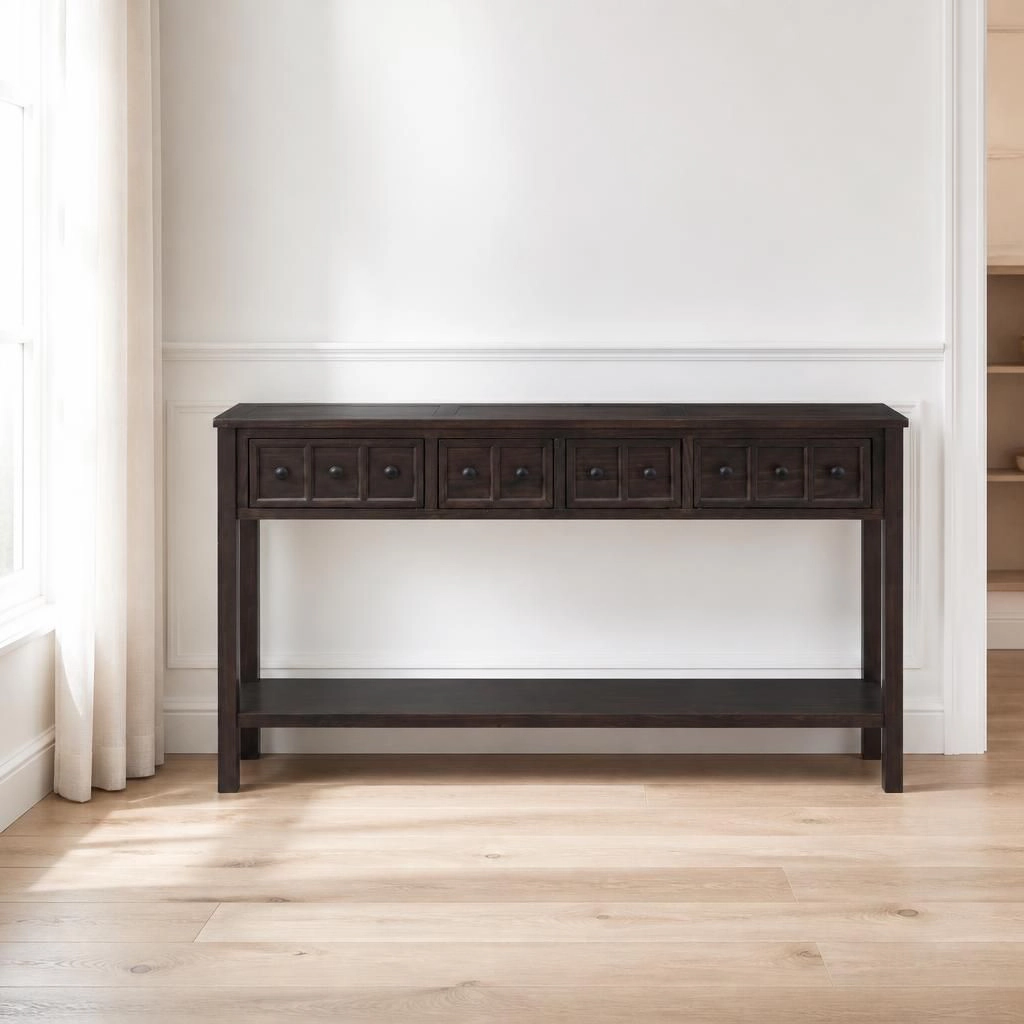 GOODSILO Narrow Solid Wood Long Console Table