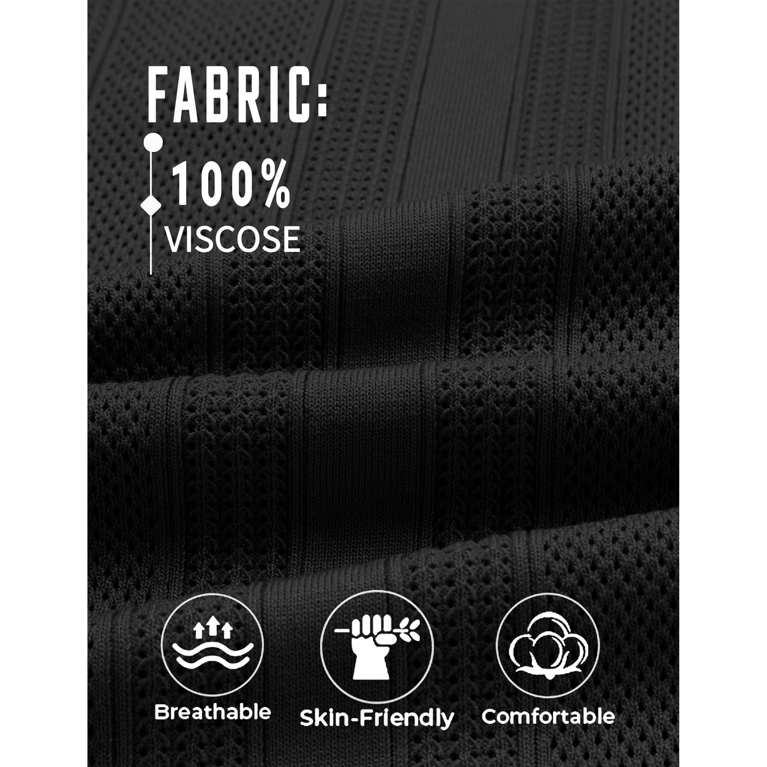 COOFANDY Men's Regular Fit Textured Knit Short Sleeve Polo Shirt