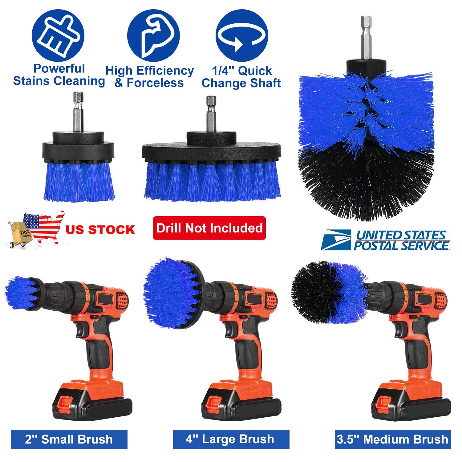 GBruno 3-Piece Drill Brush Power Scrubber Set