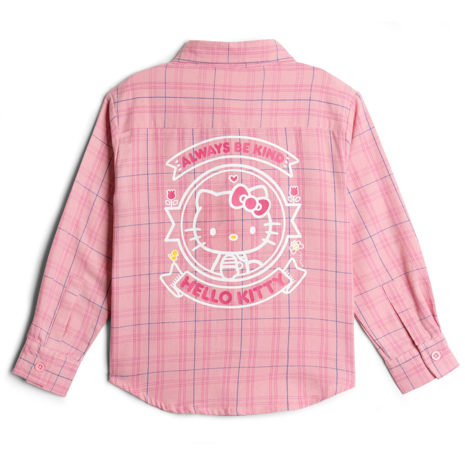 Hello Kitty Girls' Long-Sleeve Flannel Button-Down Shirt