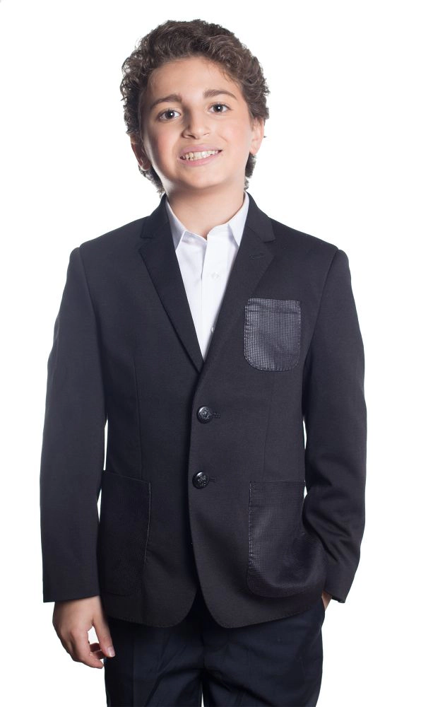 Elie Balleh Boys Slim Fit Knit Jersey Blazer
