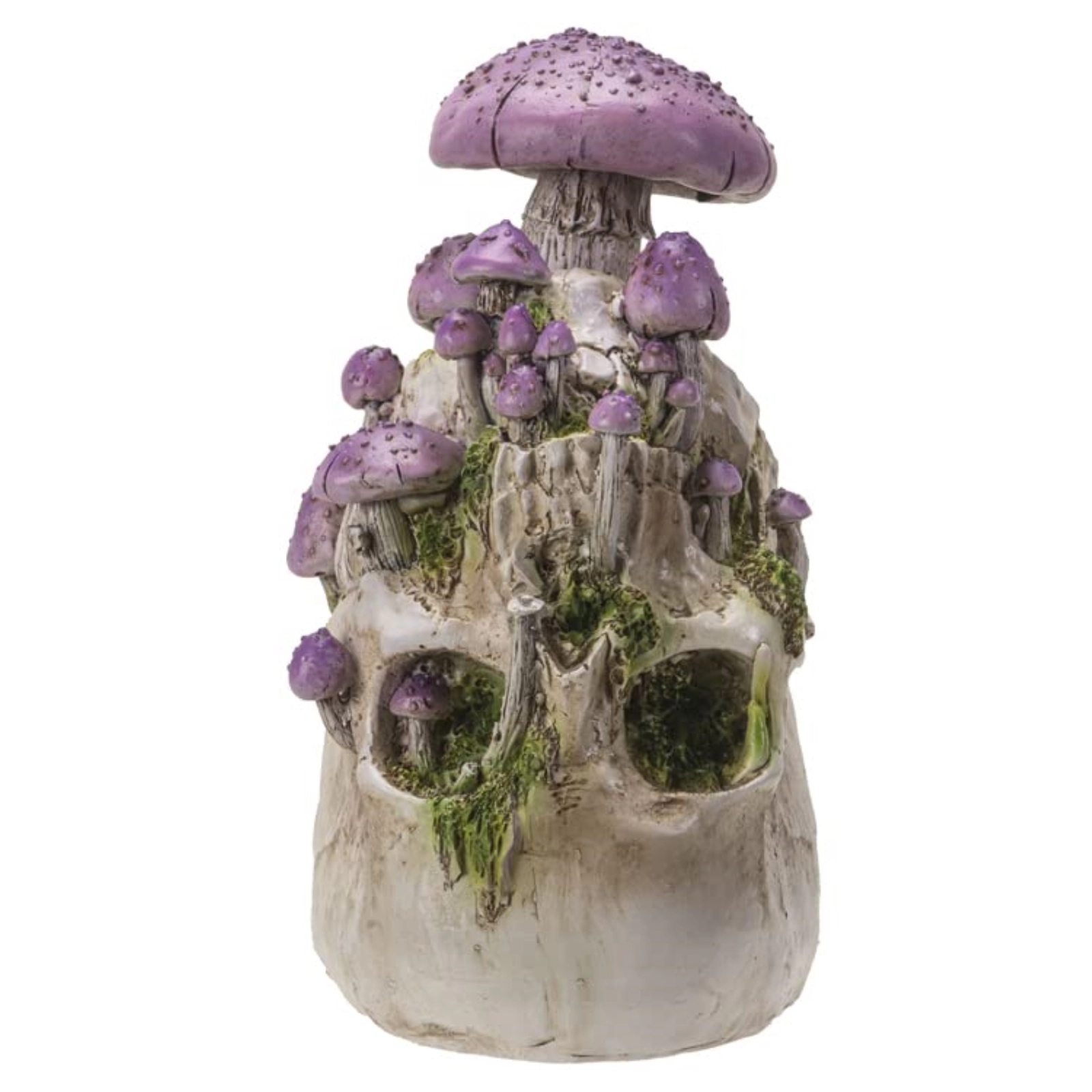 Pacific Giftware Skull with Purple Mushrooms Figurine 8.7 inch Tall Resin Halloween Home Decor
