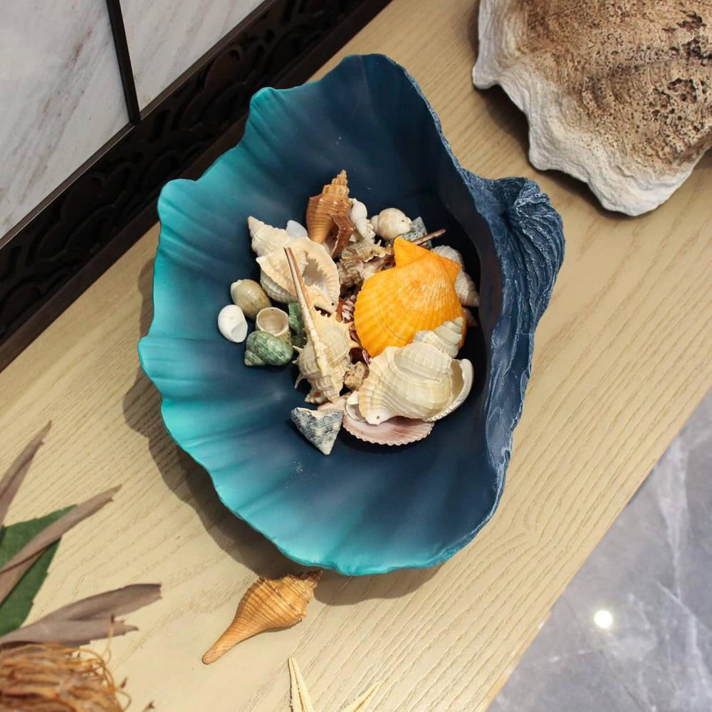Haven Craftworks Unisex Caribbean Blue Sea Shell Decorative Bowl