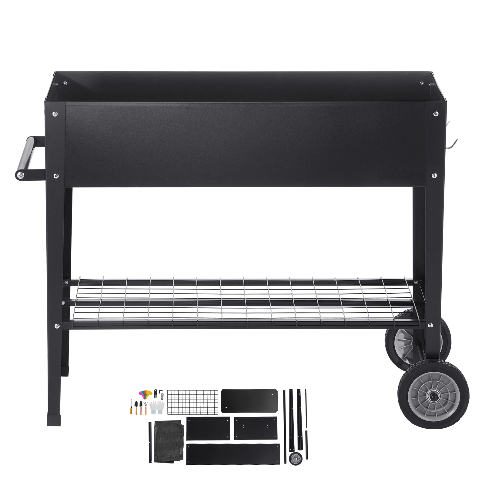 HONGGE Raised Garden Bed Wooden Planter Box Elevated Outdoor Planting Boxes with Legs for Growing