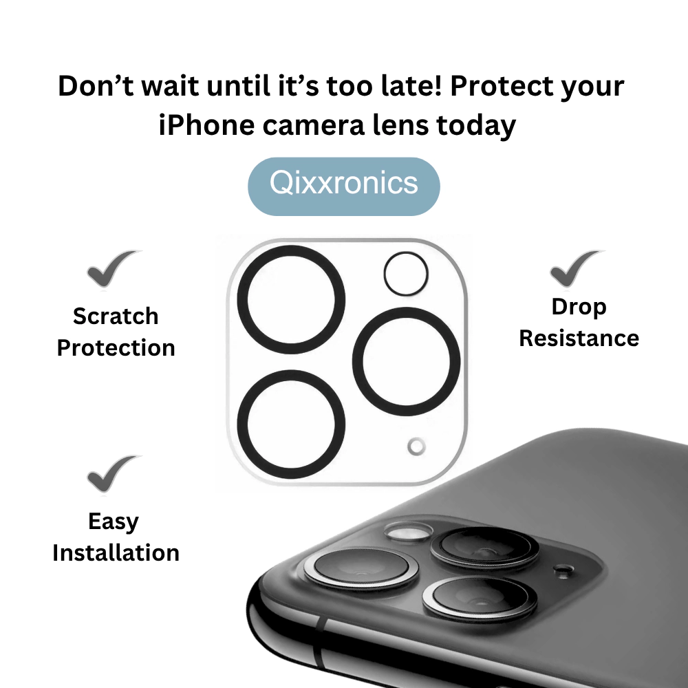 Qixxronics for iPhone 11 Pro Camera Lens Protector Tempered Glass Compatible with iPhone 11 Pro [3-Pack]