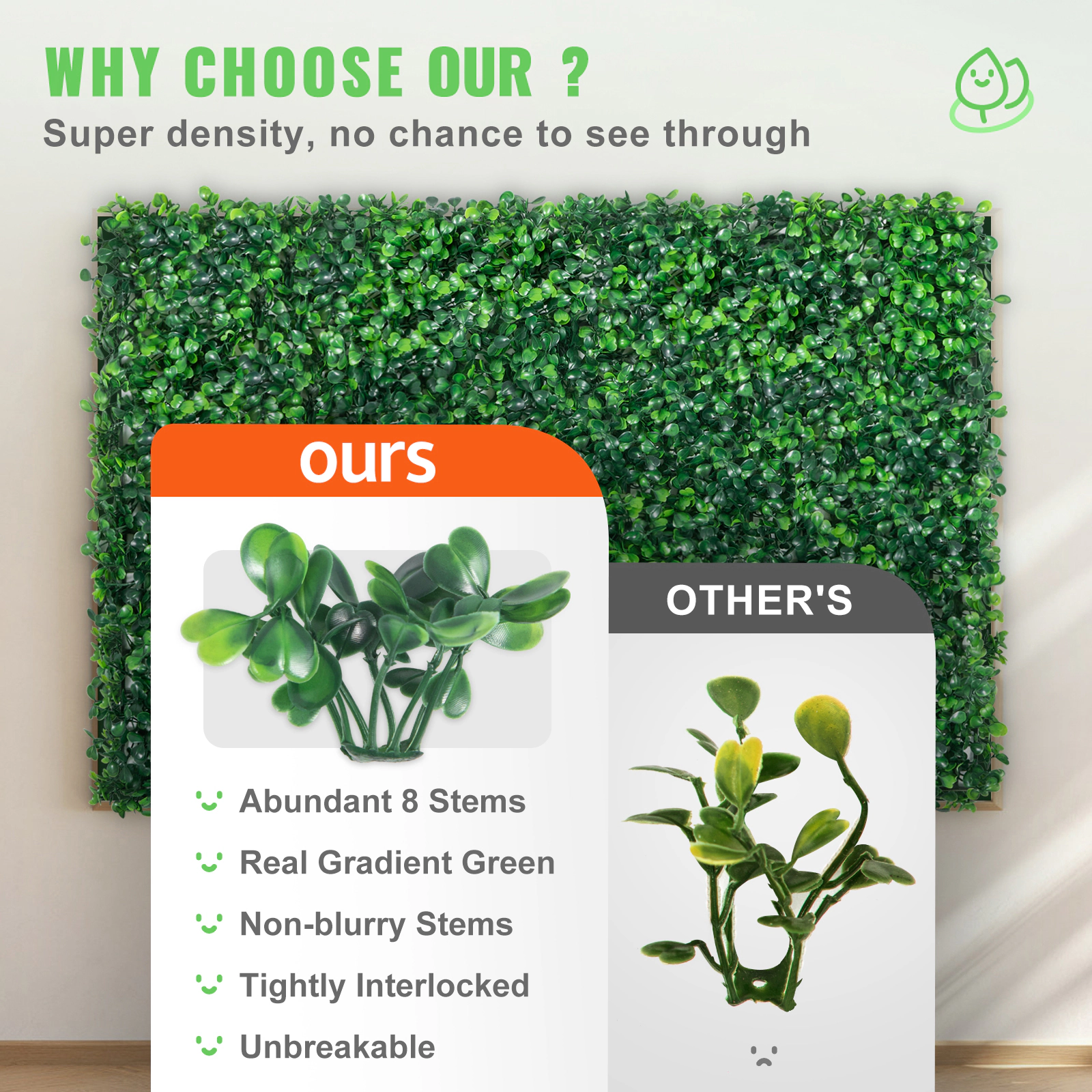 HONGGE Artificial Boxwood Panels, Boxwood Hedge Wall Panels, Artificial Grass Backdrop Wall