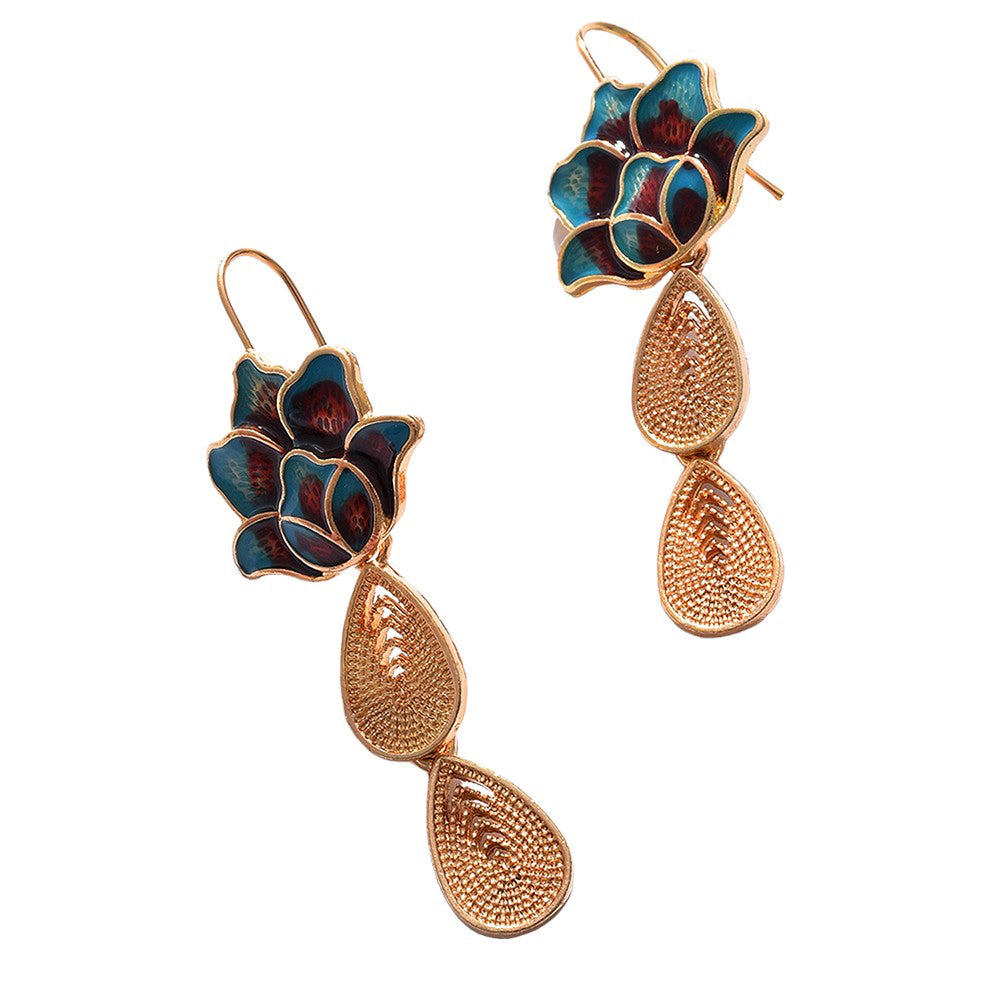 SOHI Women's Flower Drop Earrings