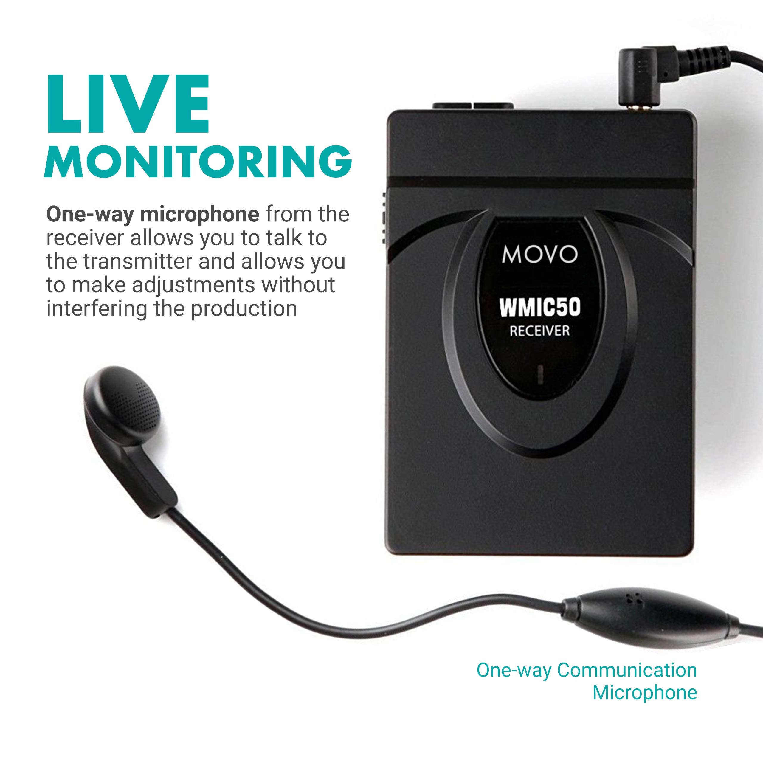 Movo WMIC50 2.4GHz Wireless Lavalier Microphone System for Cameras