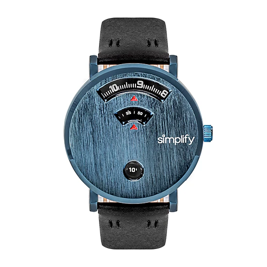 Simplify The 7000 Leather-Band Watch, Color: Black - JCPenney
