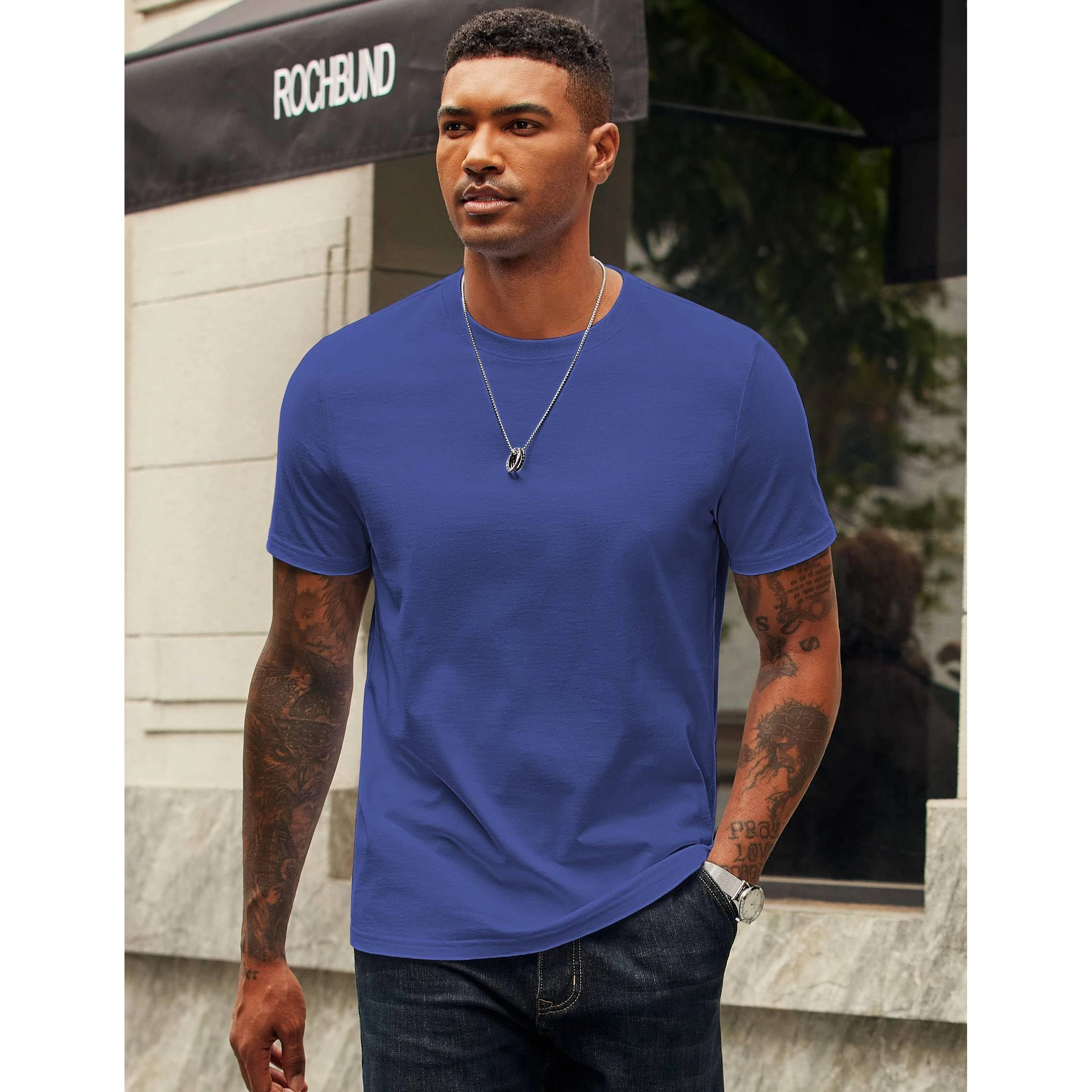 COOFANDY Men's Regular Fit Crew Neck Short Sleeve Casual T-Shirt