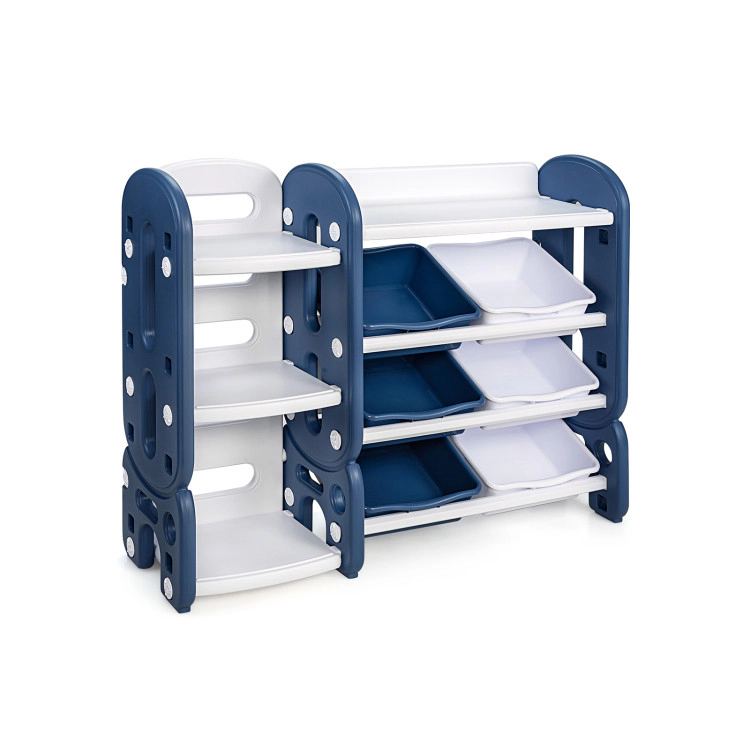 Hivvago Kids Toy Storage Organizer with Bins and Multi-Layer Shelf for Bedroom Playroom