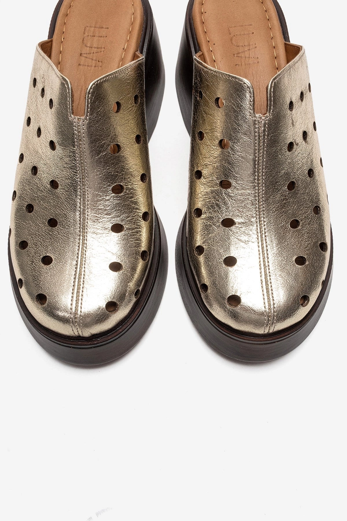 Forever & Always Womens Nives Leather Wedge Sandals