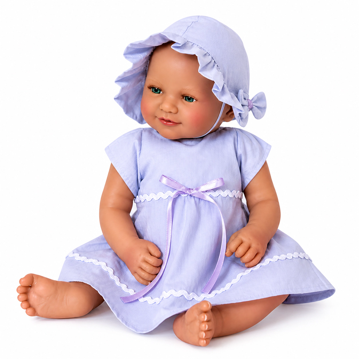 Ann Lauren Dolls Baby Hope – 20" Baby Dimples Doll in Lavender Dress with Matching Bonnet