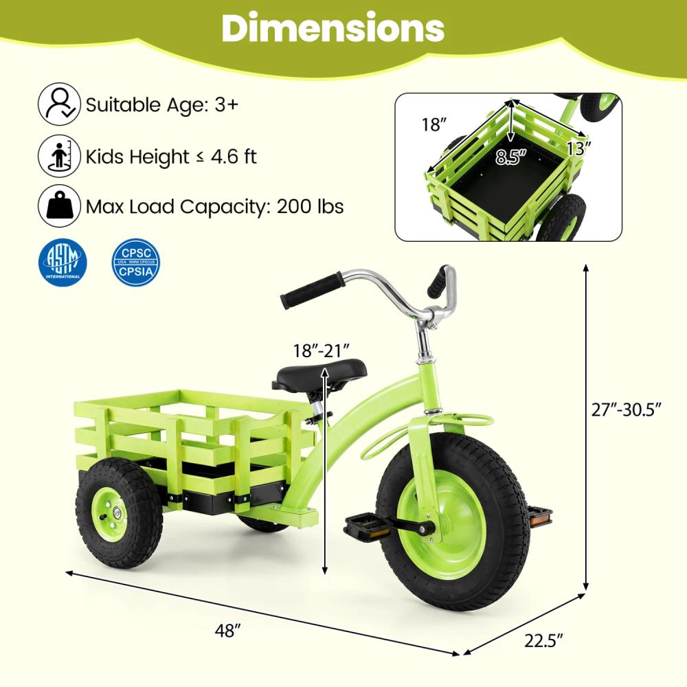 Hivvago Kids Tricycle with Inflatable Rubber Tires