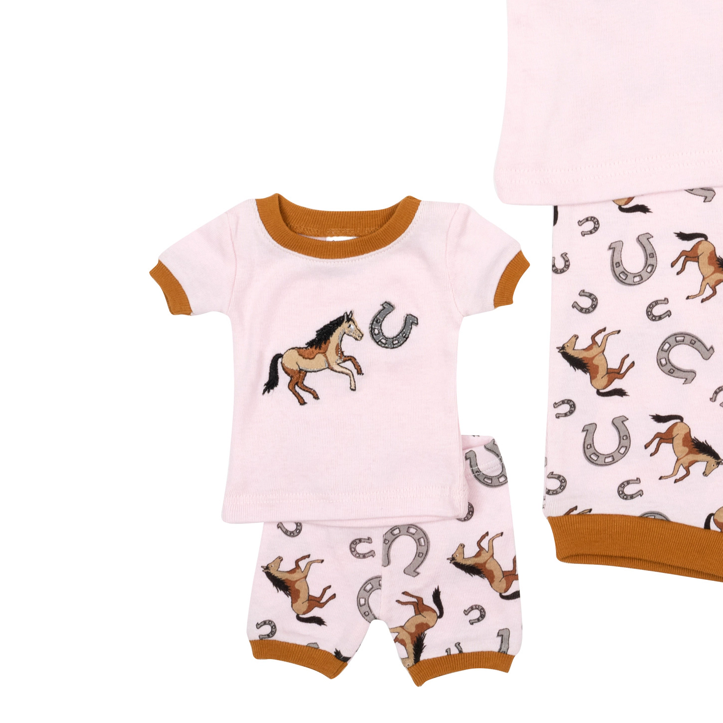 Leveret Girl & Doll Matching Short Sleeve Cotton Animal Pajama Sets