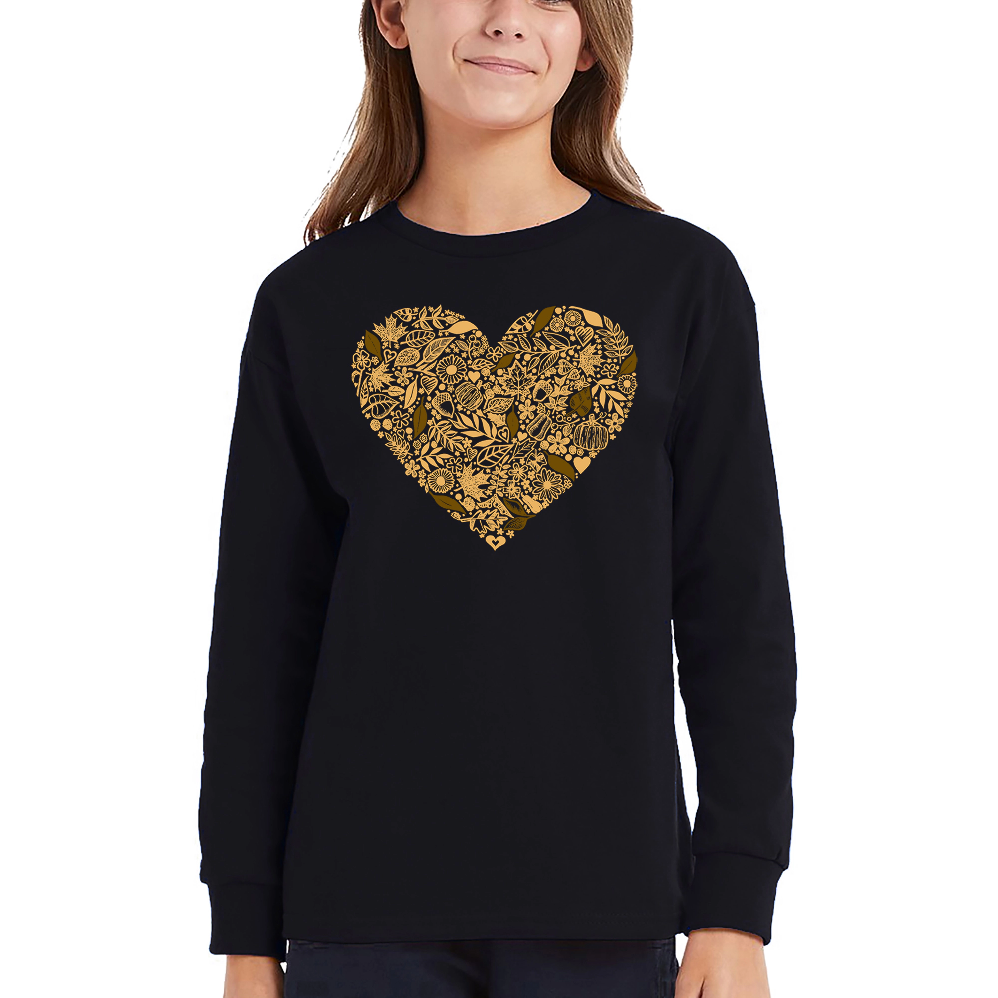 LA Pop Art Girls Long Sleeve Word T-Shirt - Fall Vibes