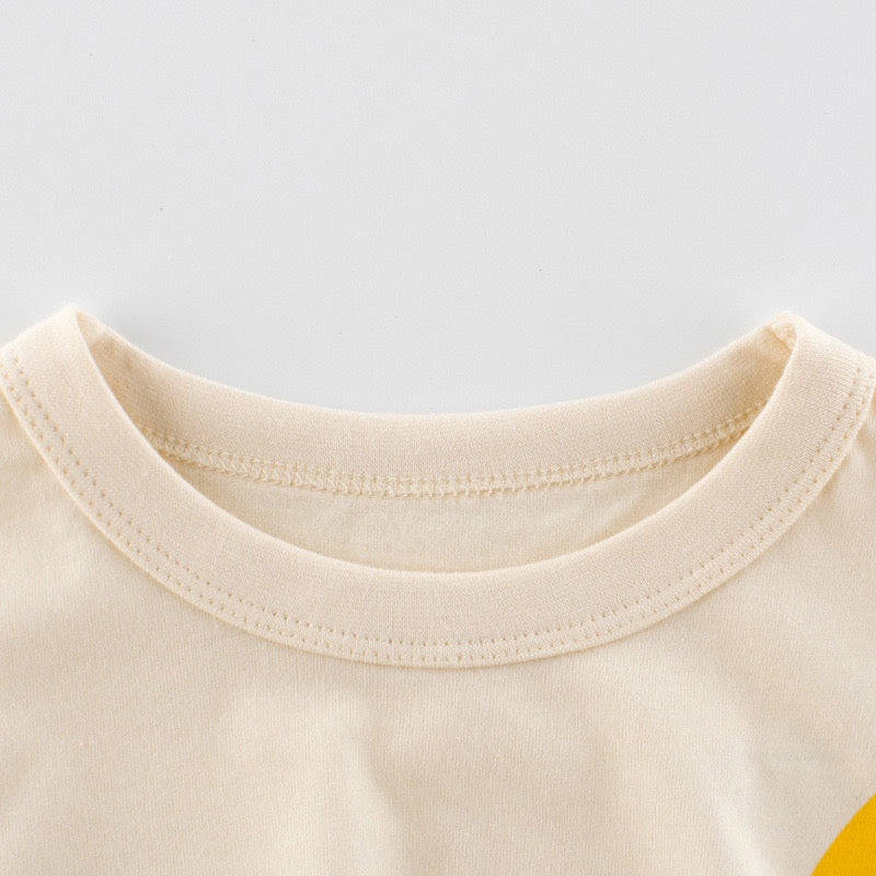 MyKids-USA Girls Letters Print Summer T-Shirt Apricot - Size 2-3