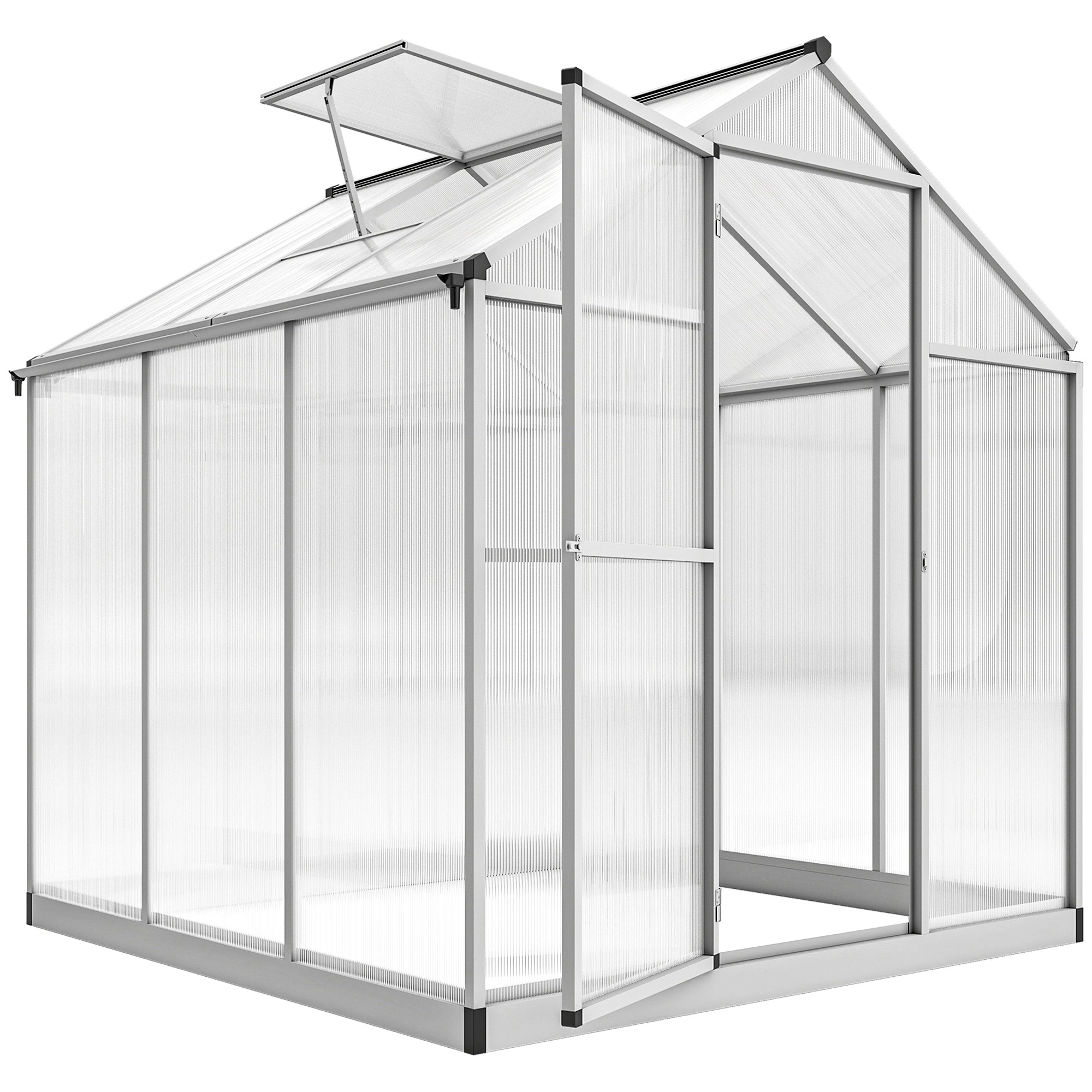 HONGGE Walk-In Polycarbonate Greenhouse with Roof Vent, Greenhouse for Winter