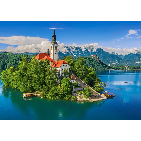 CASTORLAND 500 Piece Jigsaw Puzzles, Bled, Slovenia, Historic church, Lake view, Alps landscape, Adult Puzzle, B-54114