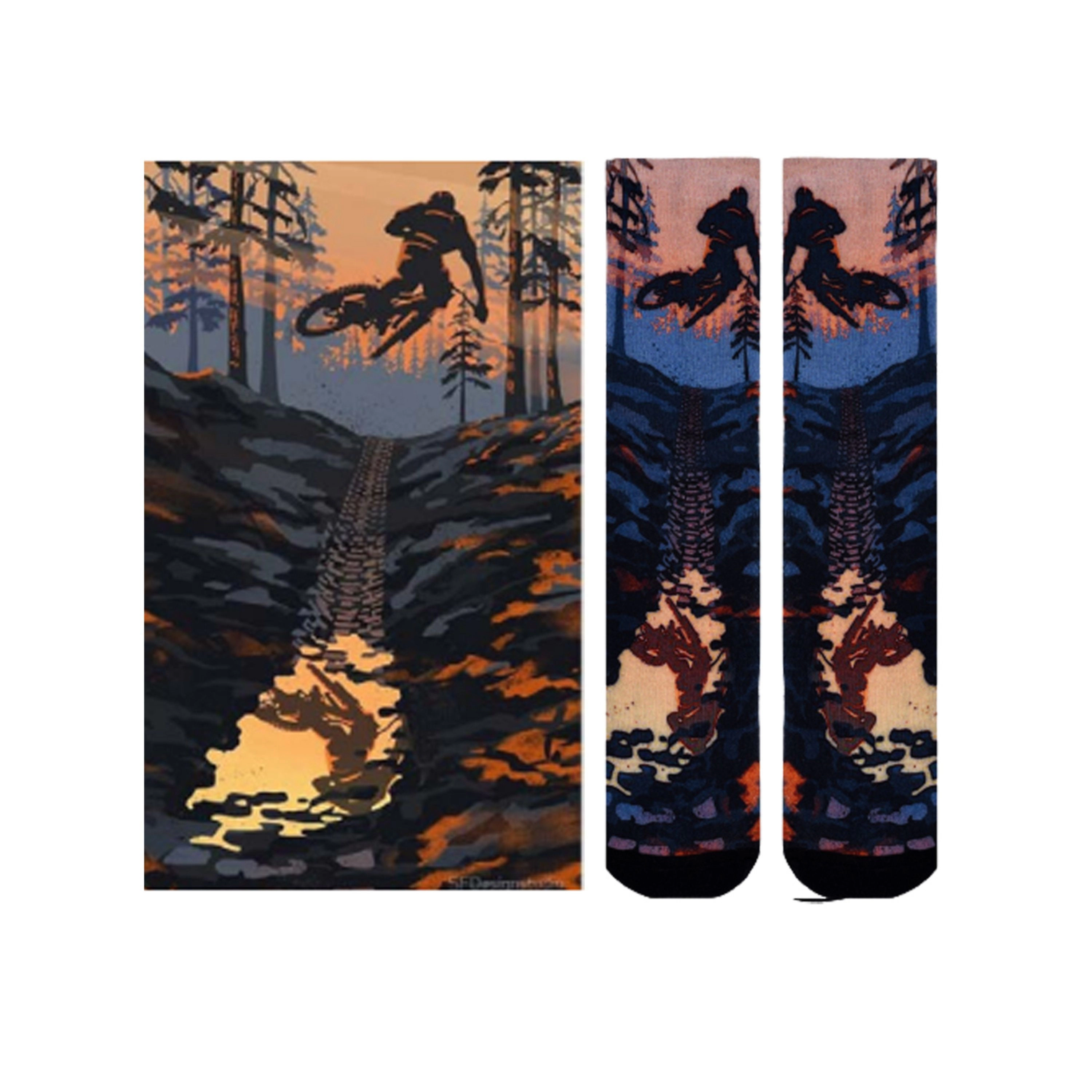 Wear Sierra CoolMax Mud Bike Design Men's Knee-High Pair Pack Socks