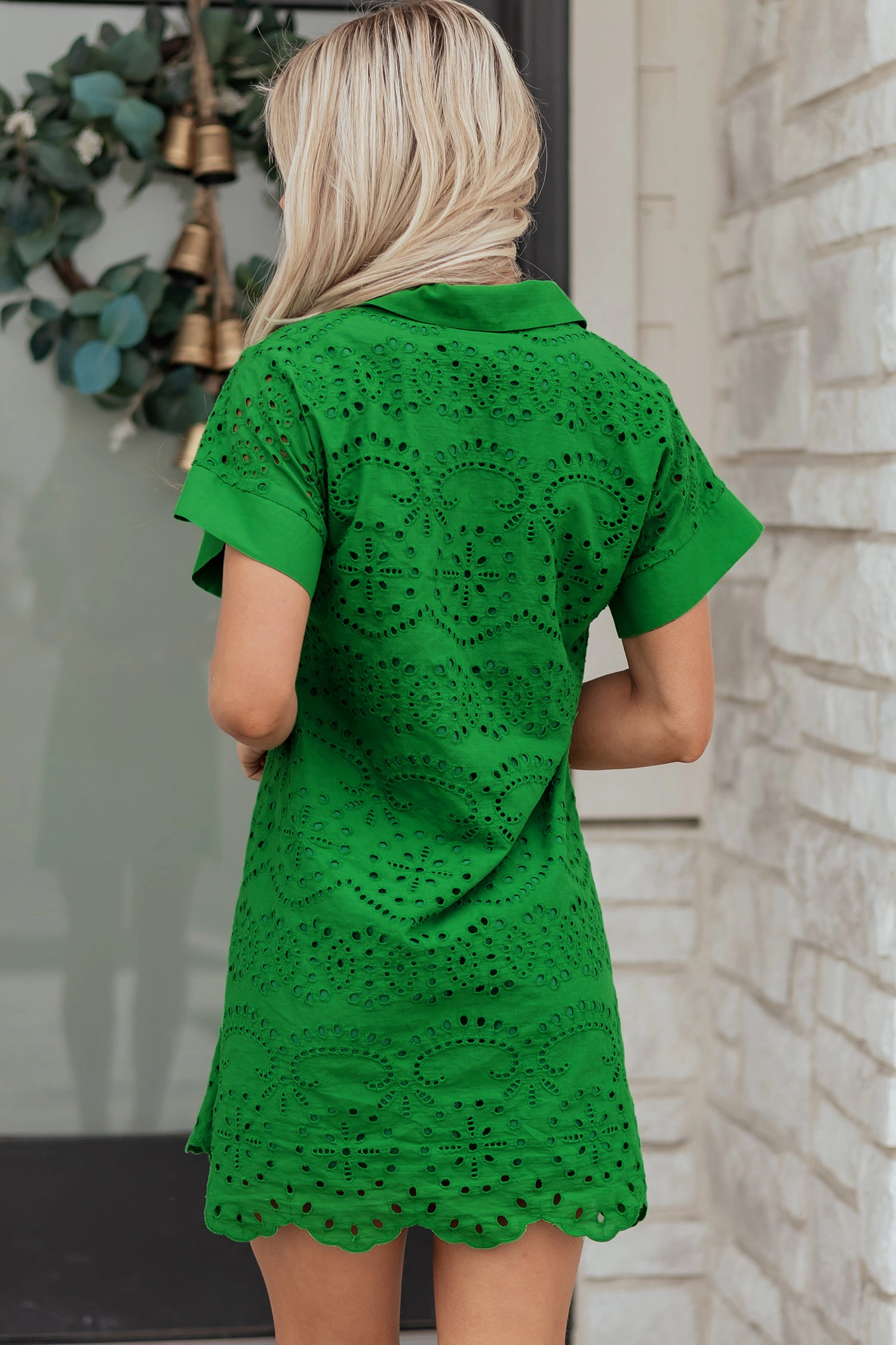 Threaded Pear Women's Celine Eyelet Embroidered T Shirt