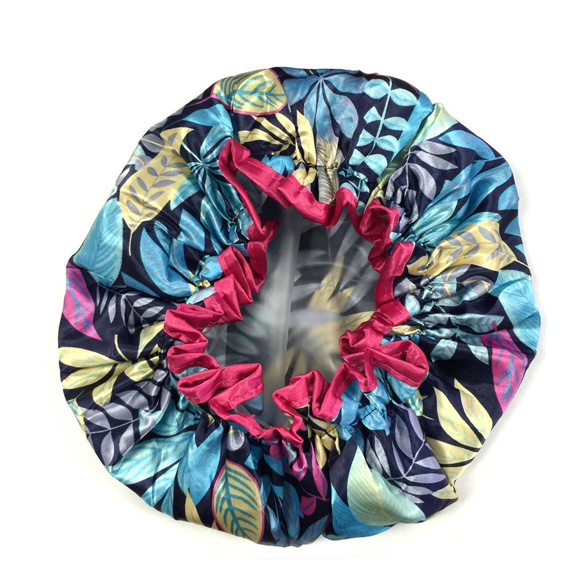 Wrapables Women's Trendy Satin Shower Cap, Twilight Leaves