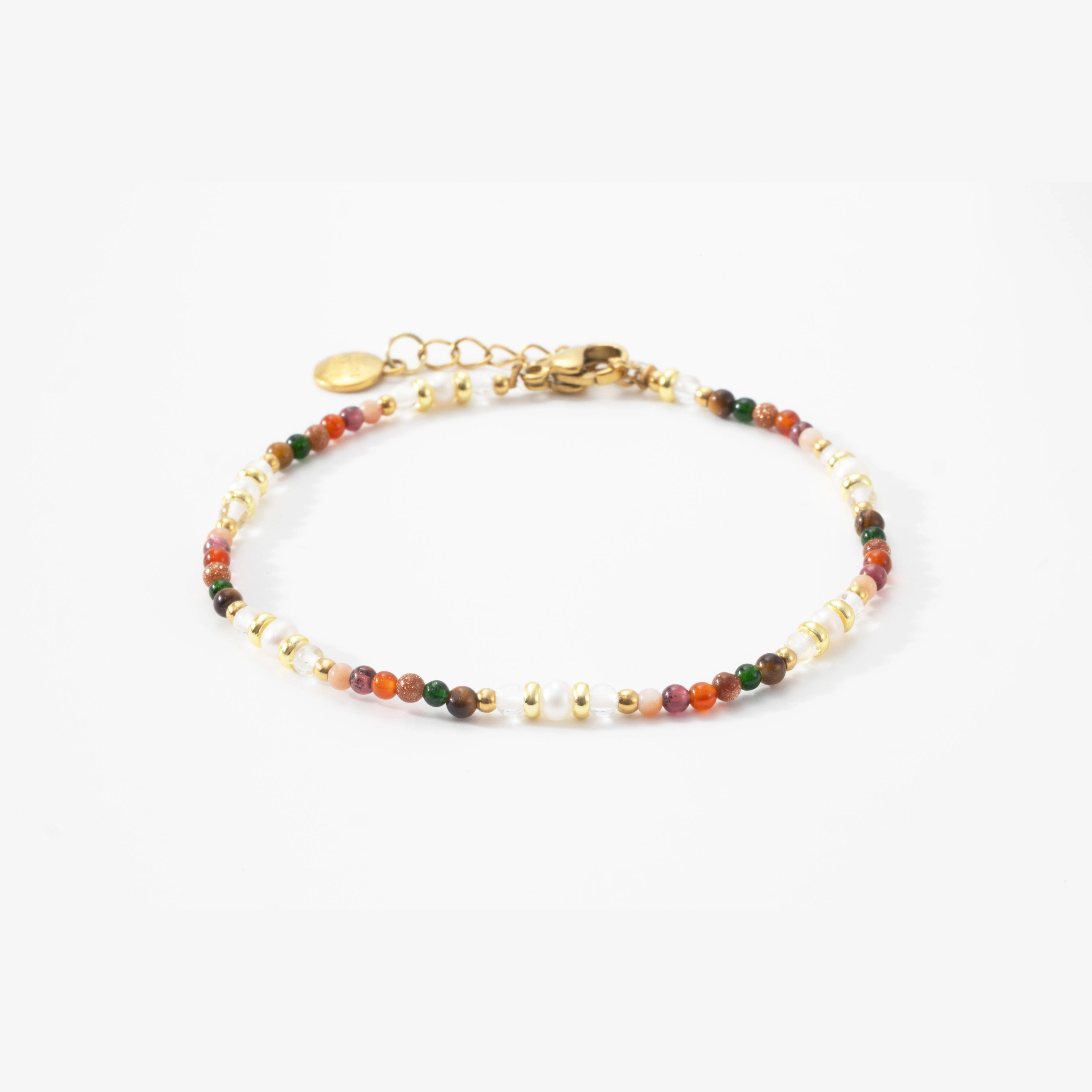 Mint & Lily Women's Rainbow Tourmaline Minimalist Bracelet