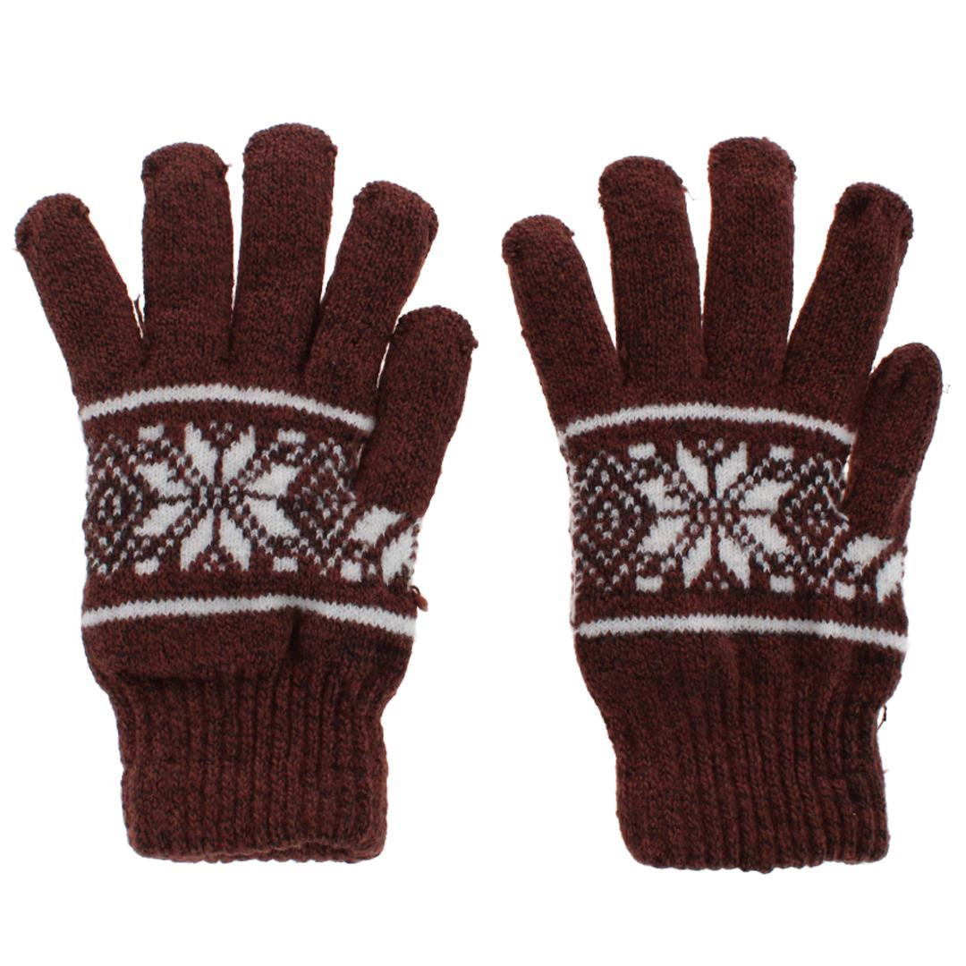 CTM® Men's Snowflake Pattern Knit Winter Gloves