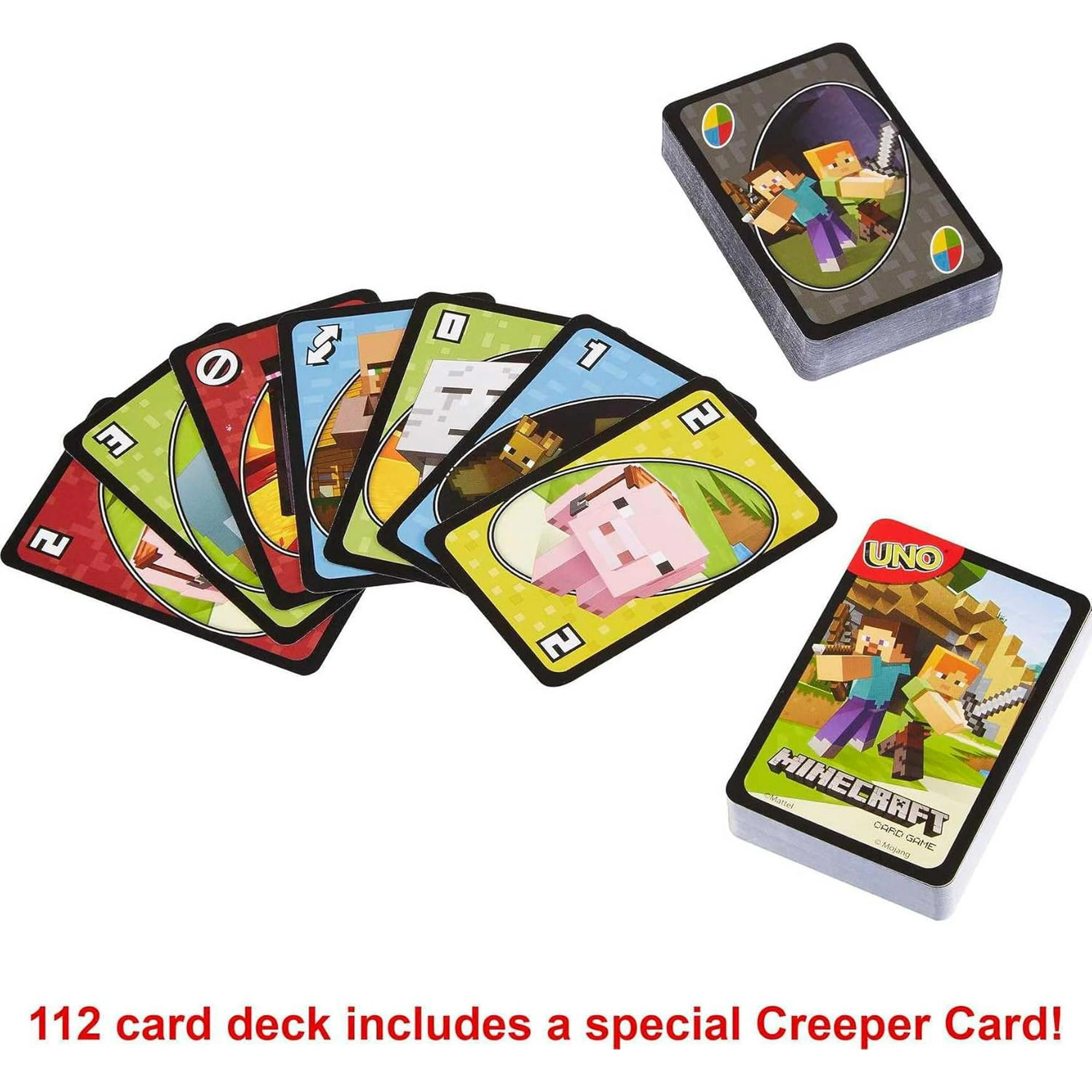 Mattel UNO Minecraft Card Game with Creeper Rule