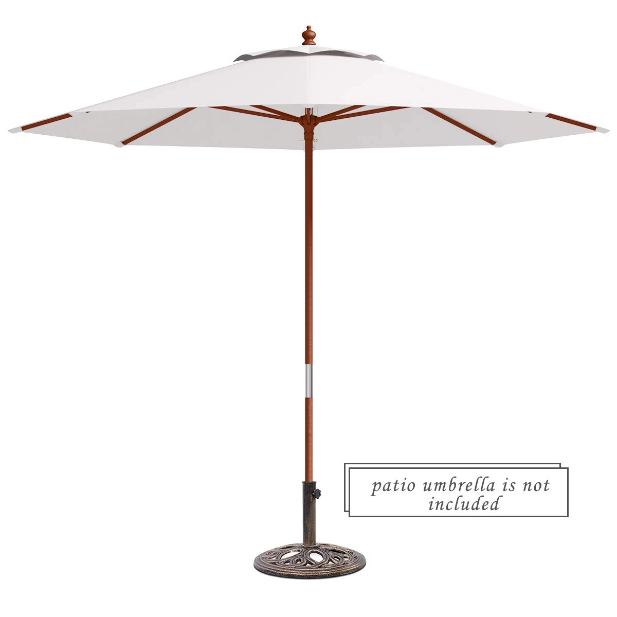 Slickblue Bronze Cast Iron Market Umbrella Base for Outdoor Dining and Seating Areas