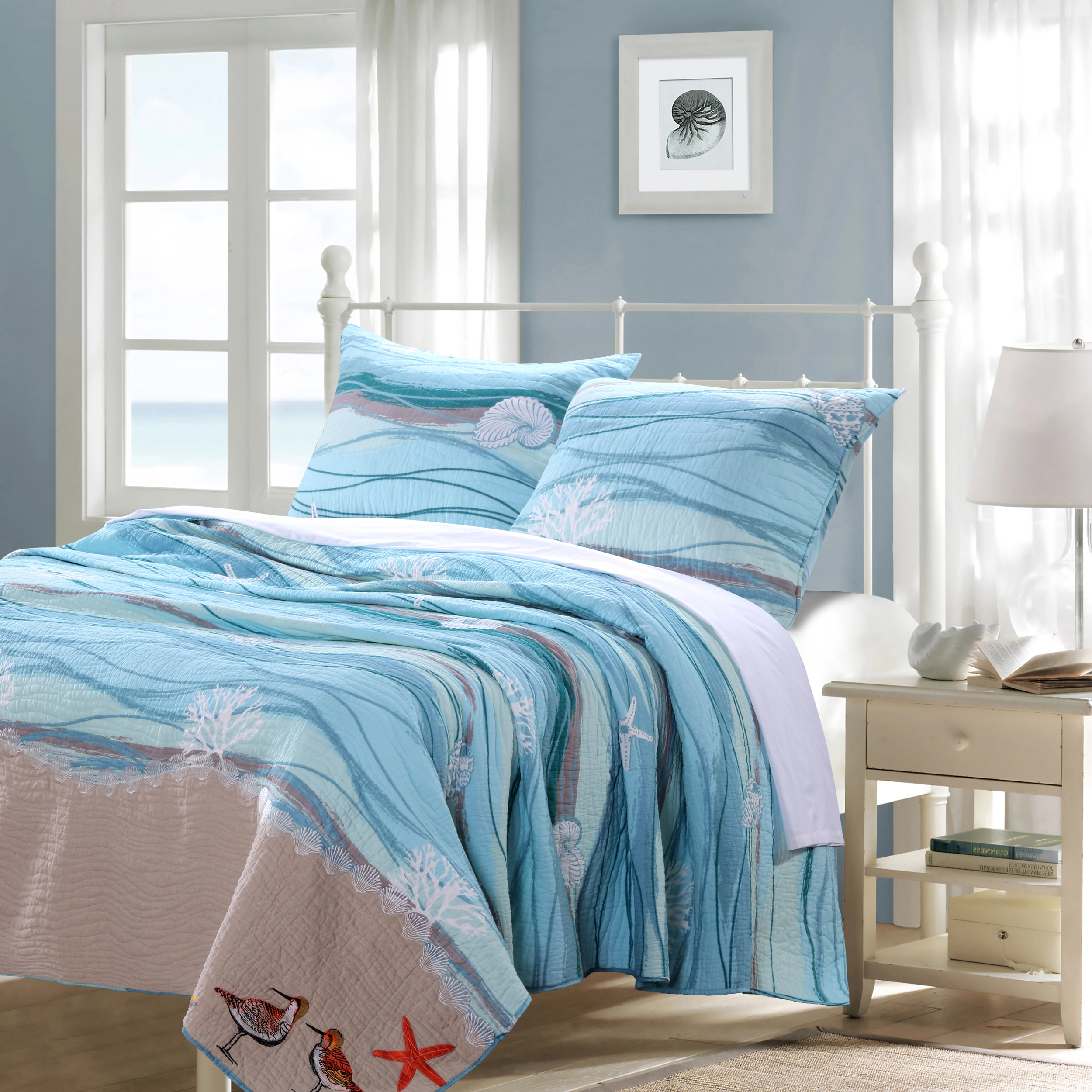 Greenland Home Fashion Maui Quilt Set 3 Piece