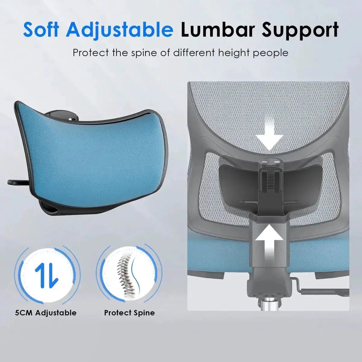 Platinum-Level Office Chairs Ergonomic Mesh Office Chair with Adjustable Lumbar Support and