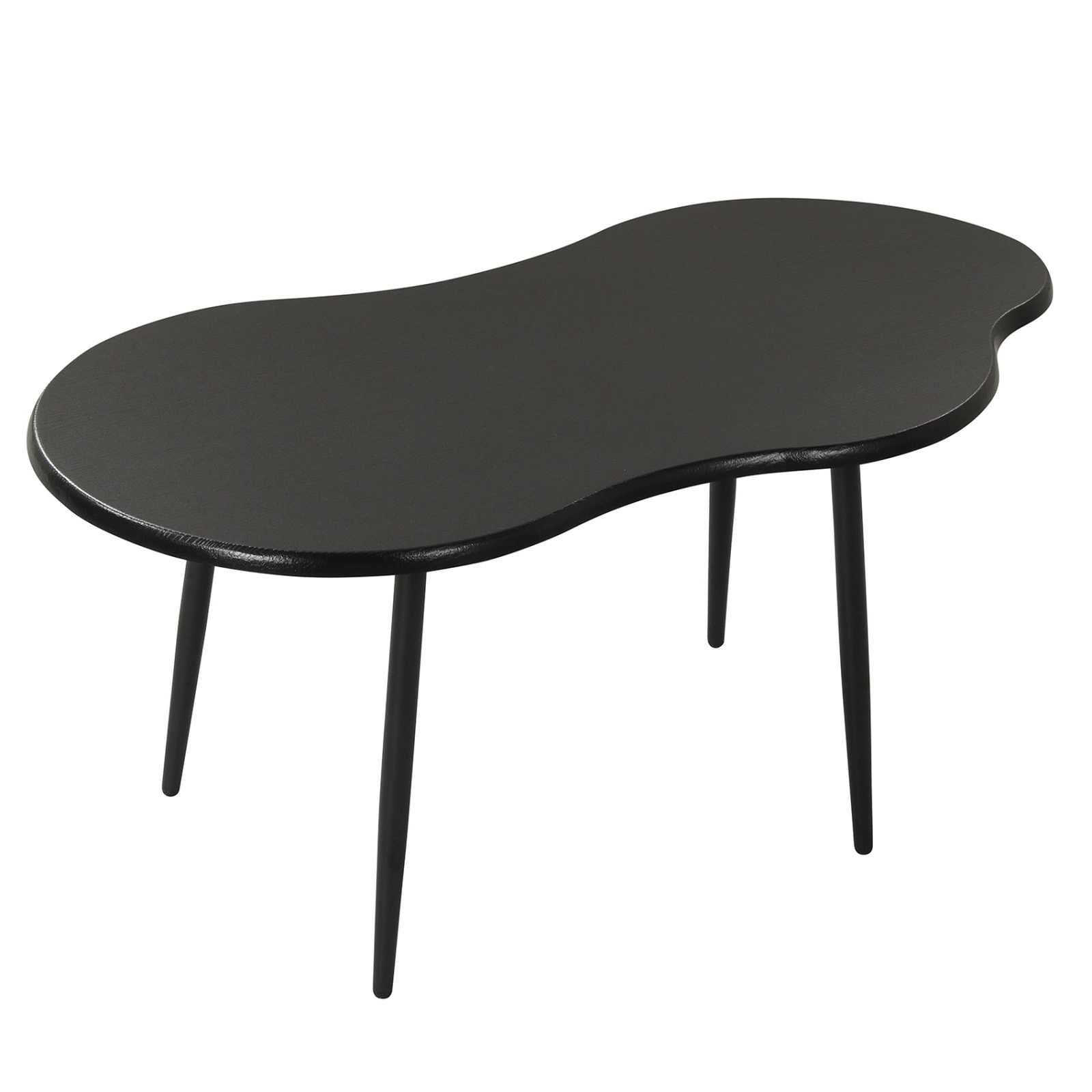 SUGIFT Cloud Shape Rounded Edge Metal Frame Irregular Coffee Table 39.5-in x 20-in x 17.5-in 110-lb Capacity Black