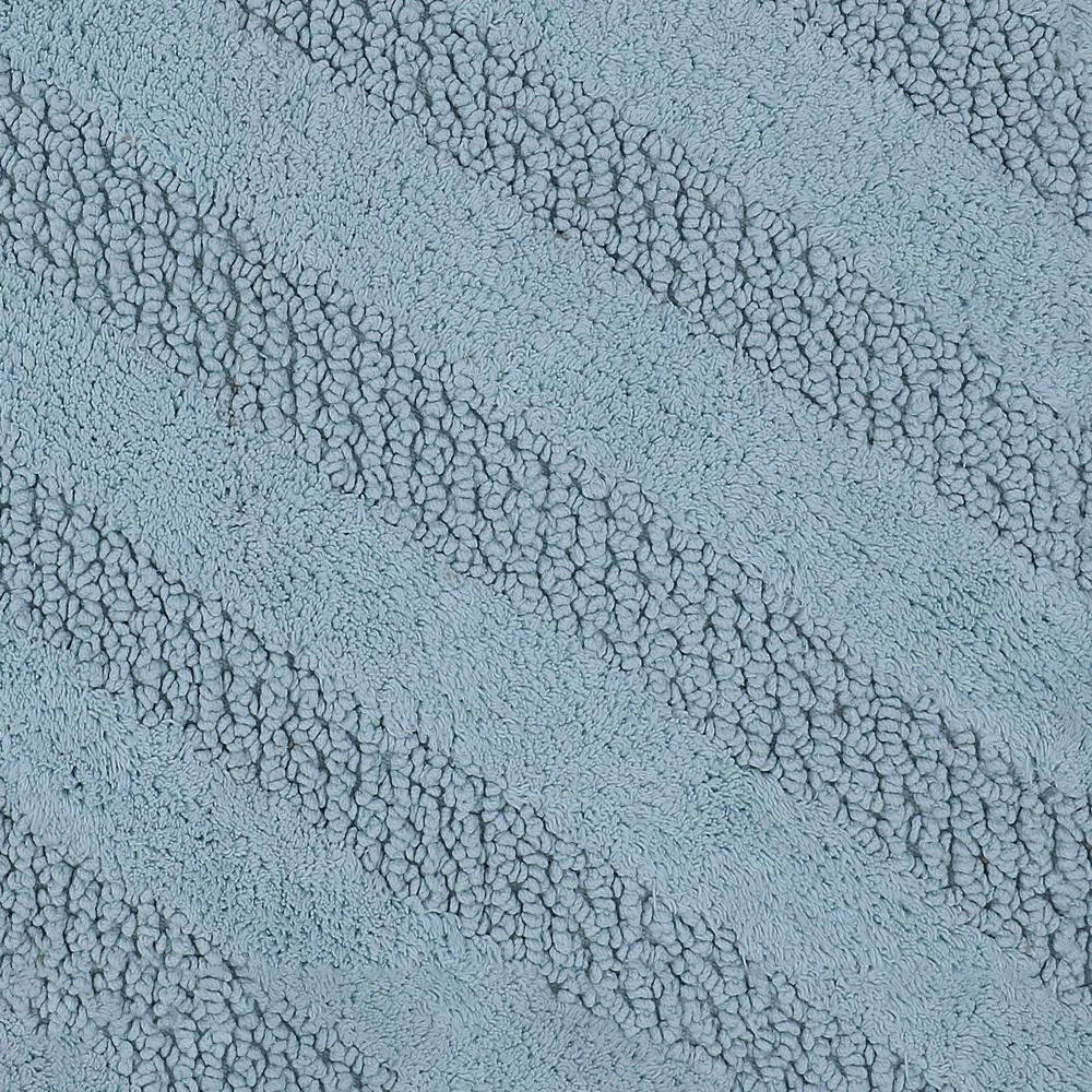 Perthshire Platinum Collection 100% Cotton Stripe Honeycomb Sculptu Bath Rug