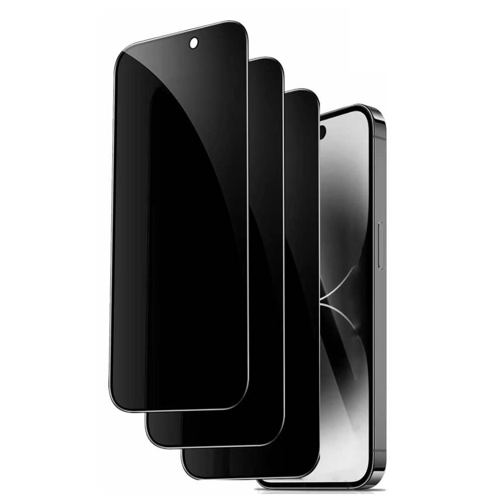 Qixxronics 3-Pack for iPhone 16 Pro Privacy Screen Protector Anti-Spy Bubble Free 9H Tempered Glass