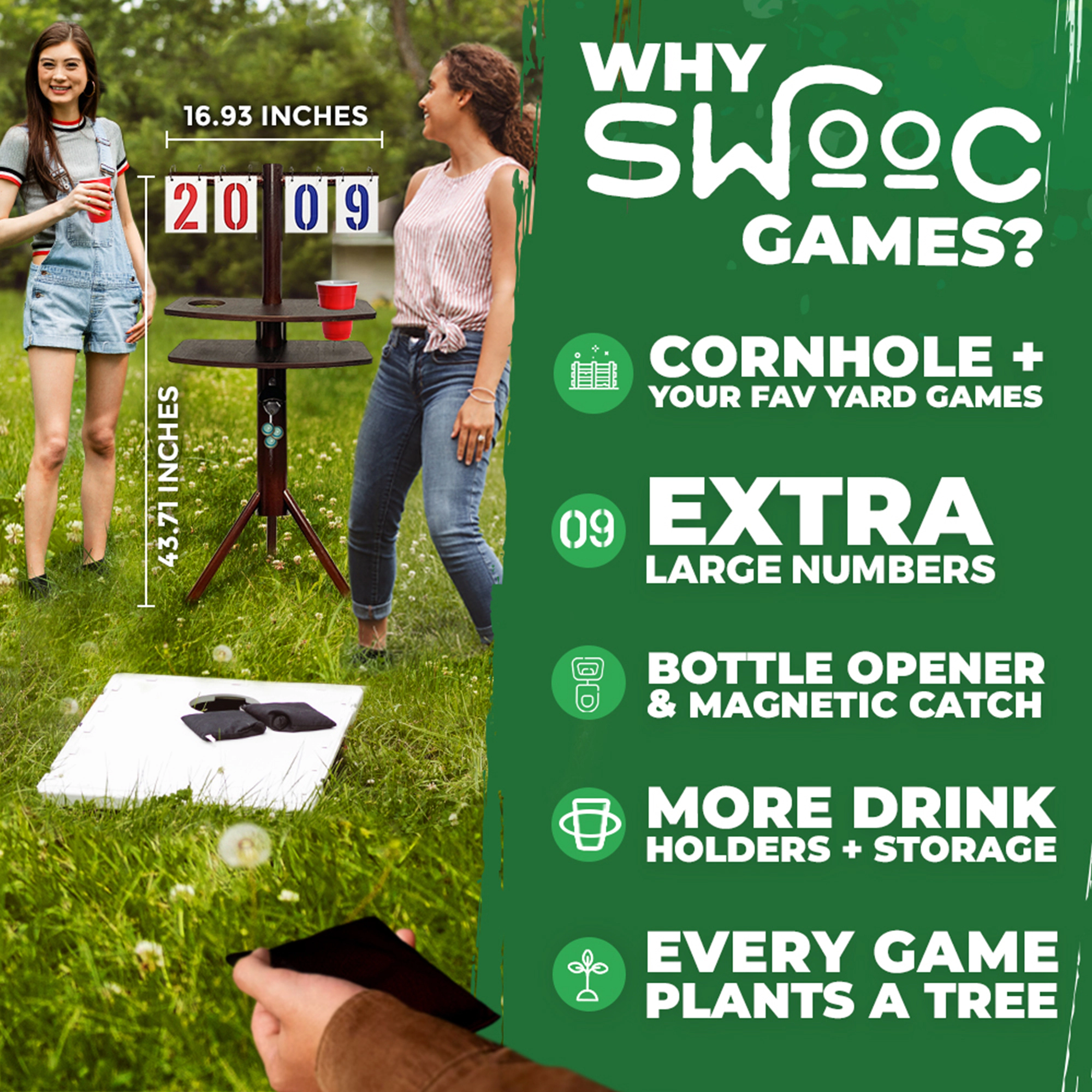 Swooc Games | Cornhole Score Keeper and Other Yard Games