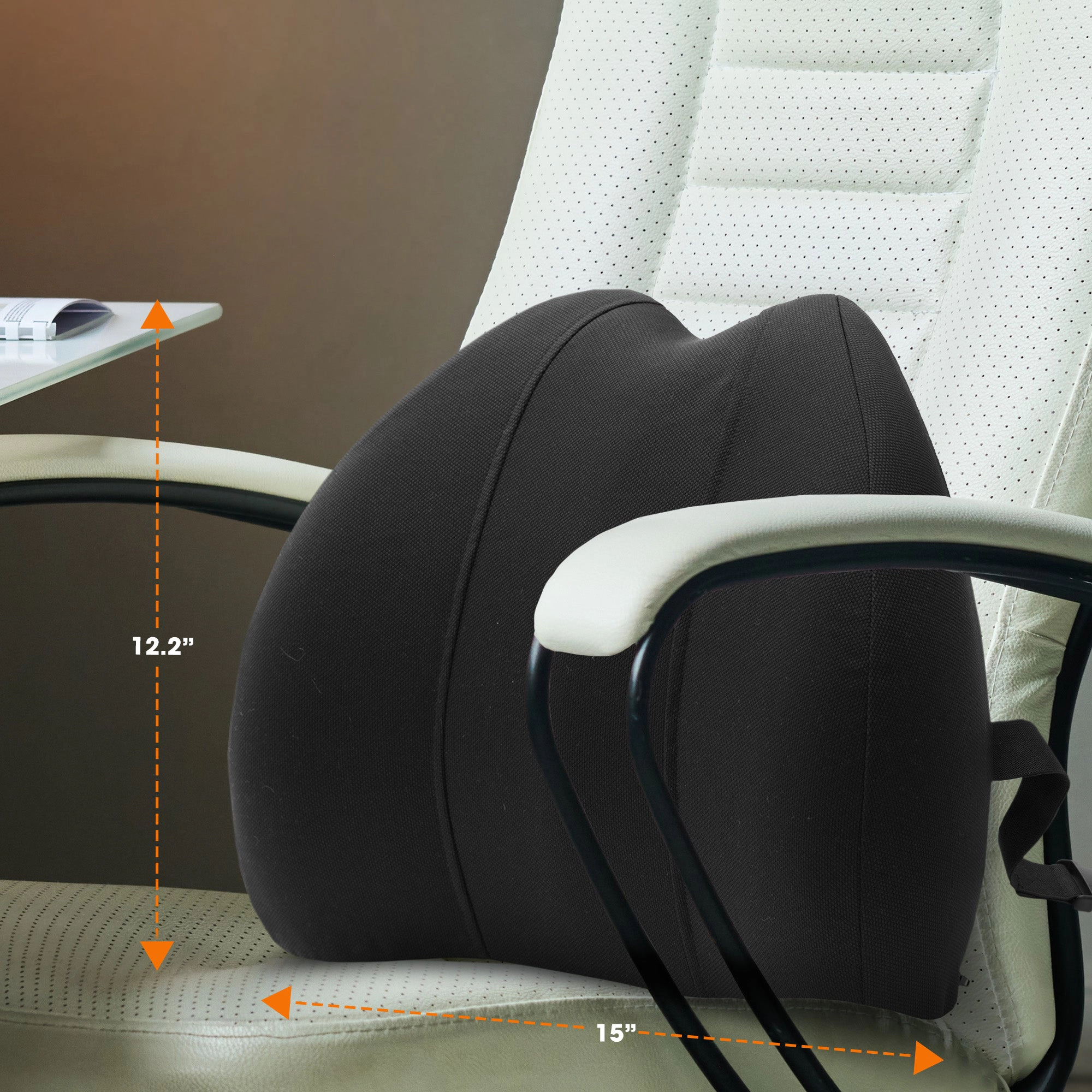 Cheer Collection Memory Foam Lumbar Support Pillow for Chair and Car Seat