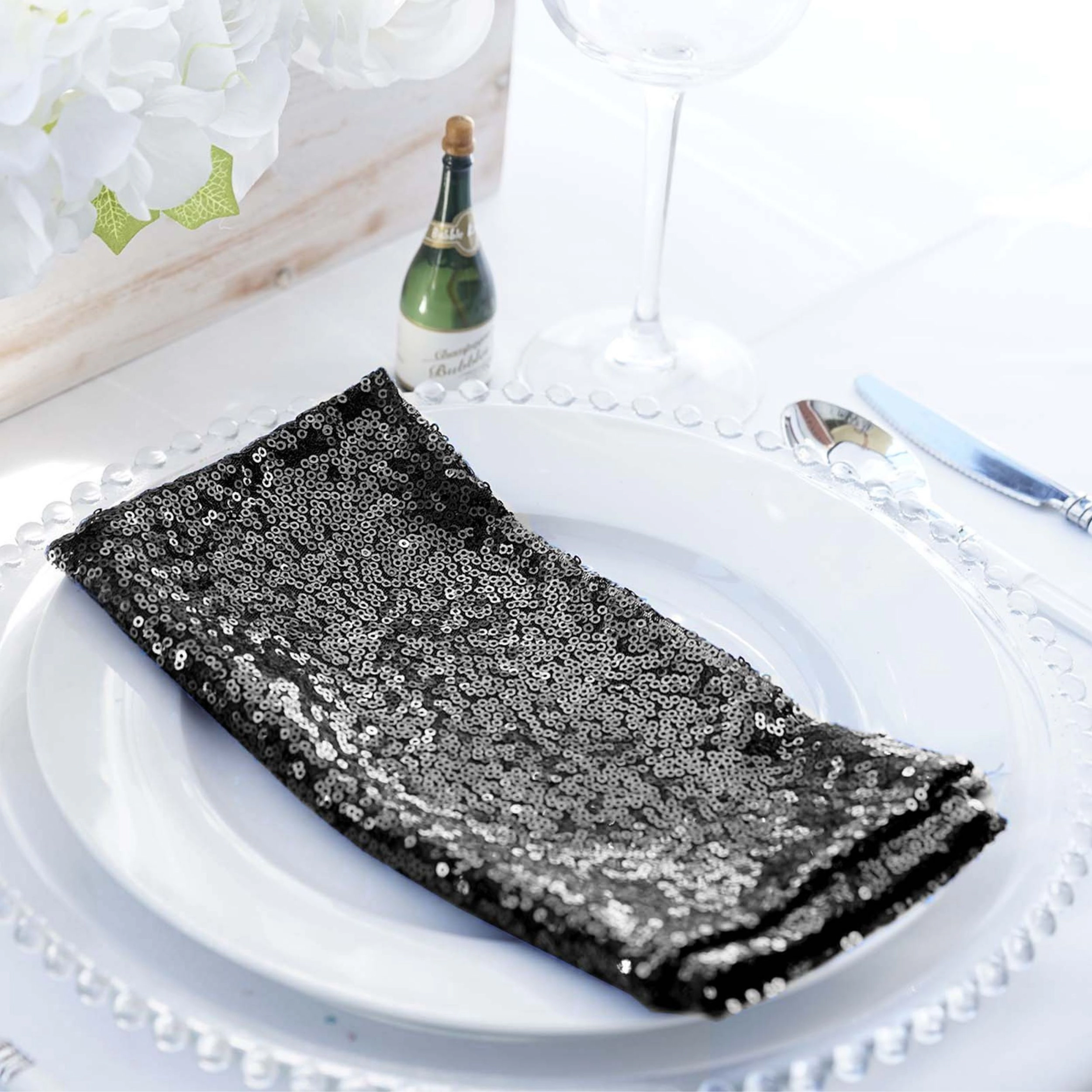 Home Collection 20-Inch Sequin Tulle Dinner Napkin