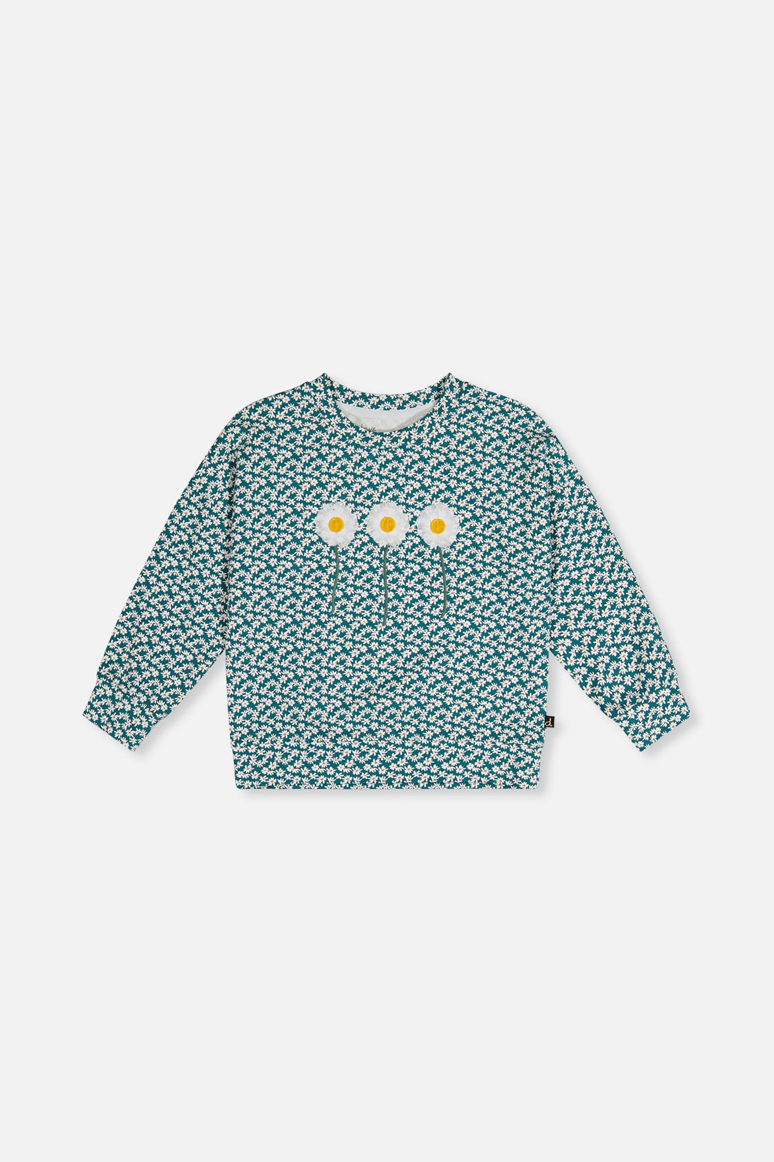 Deux par Girls Floral Print & Daisy Embroidered Jersey Long Sleeve T-Shirt