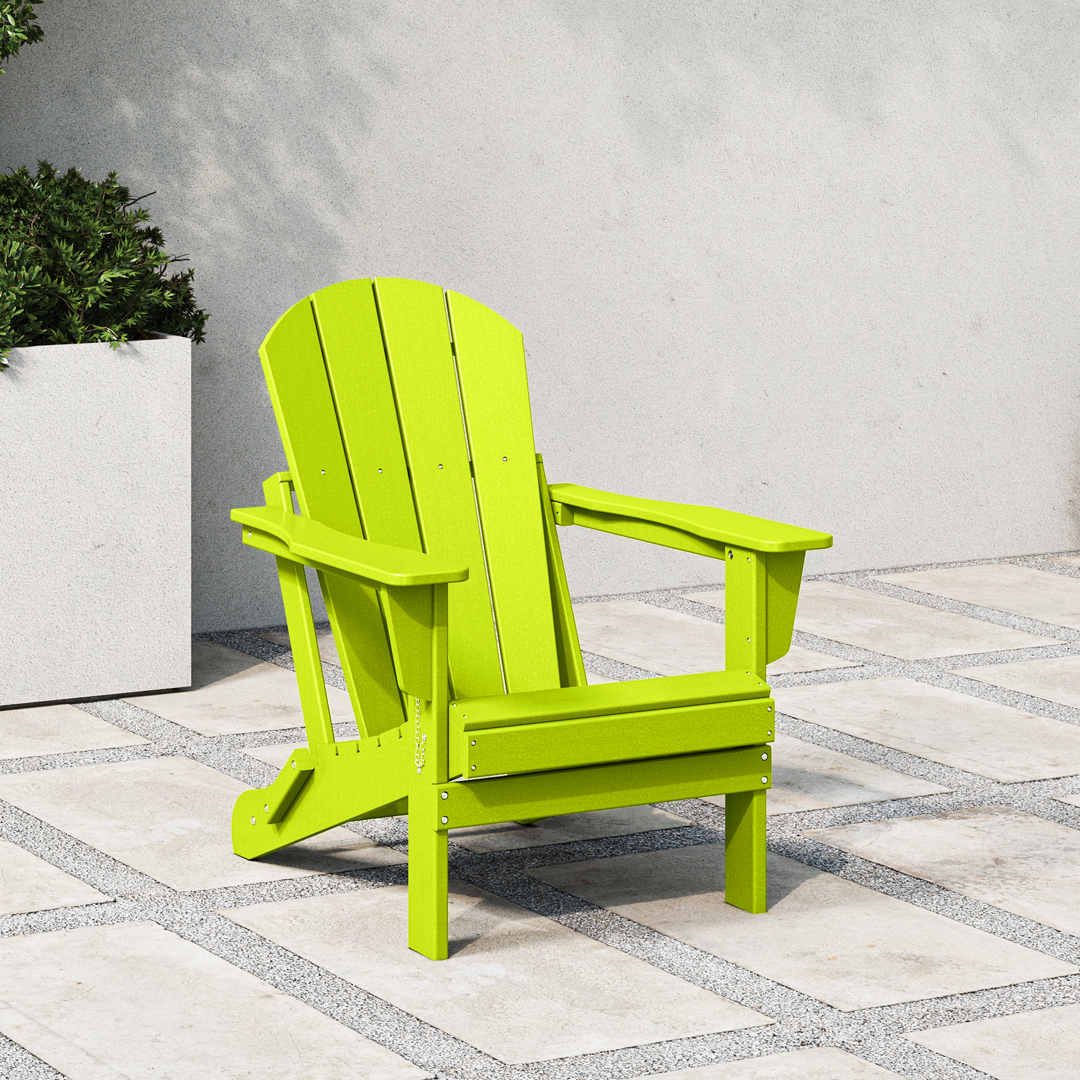 WestinTrends Malibu HDPE Outdoor Patio Folding Poly Adirondack Chair