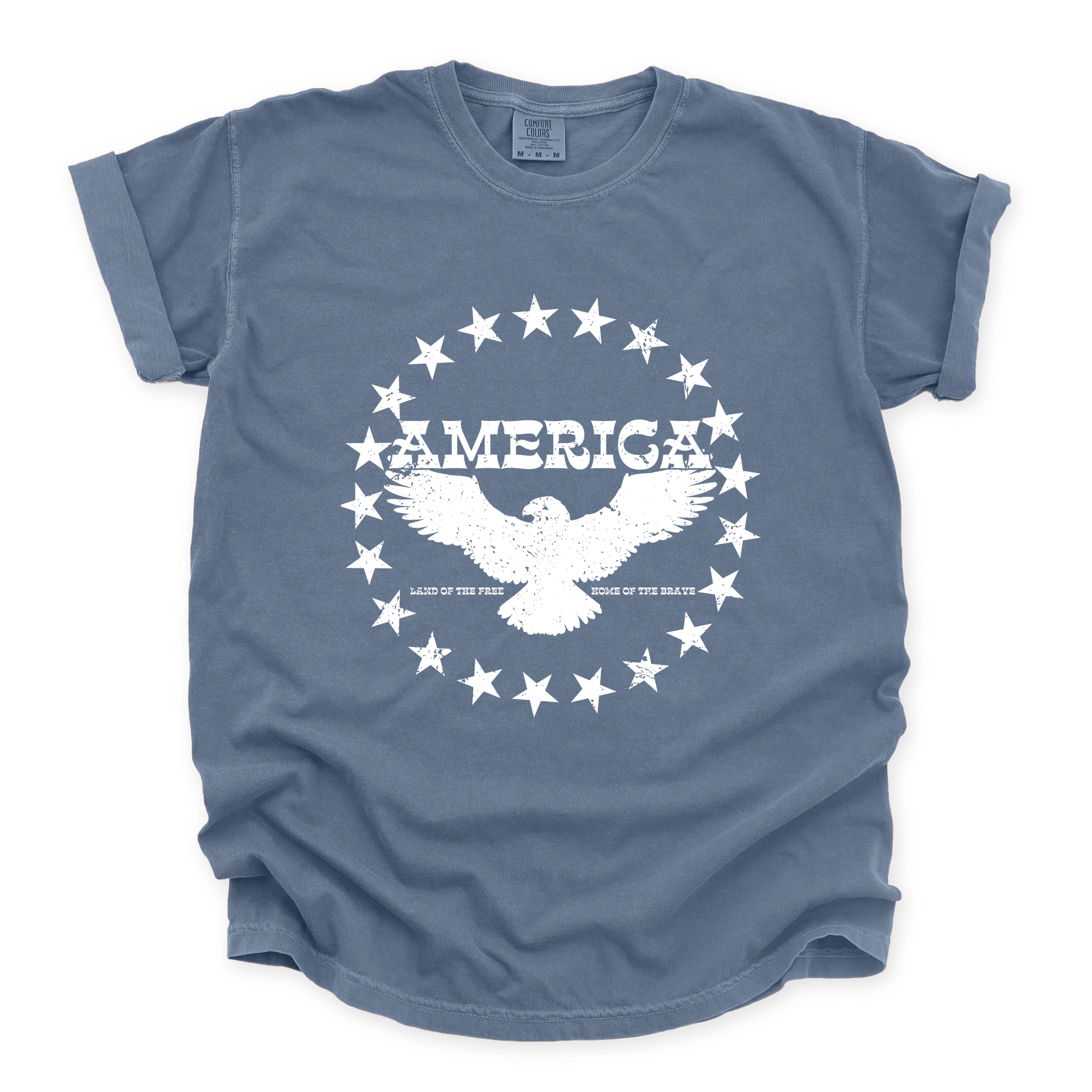 Simply Sage Market - America Circle Stars Men's Garment Dyed Graphic T-shirt