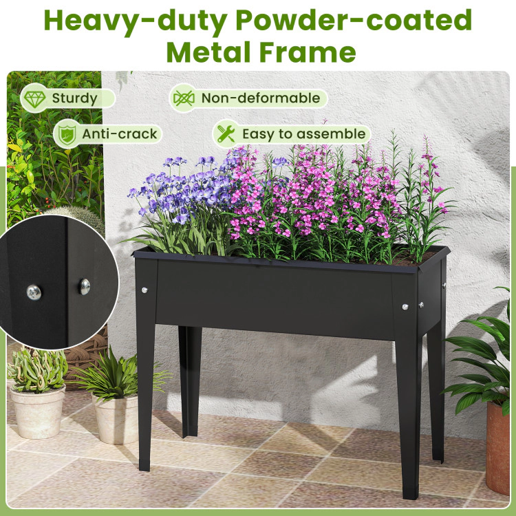 Hivvago Raised Garden Bed Elevated Metal Gardening Box with Legs
