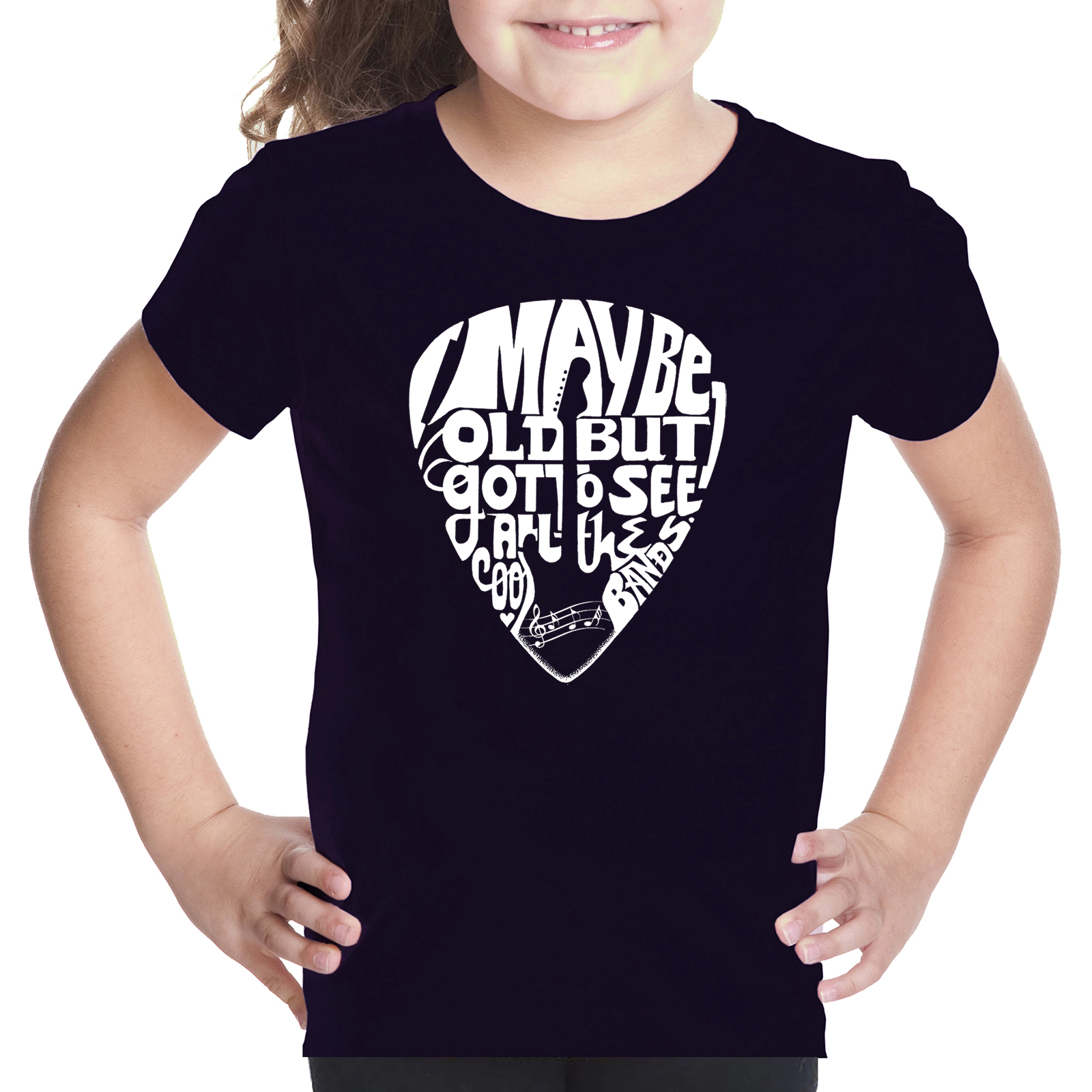 LA Pop Art Girls Word T-Shirt - Guitar Pick