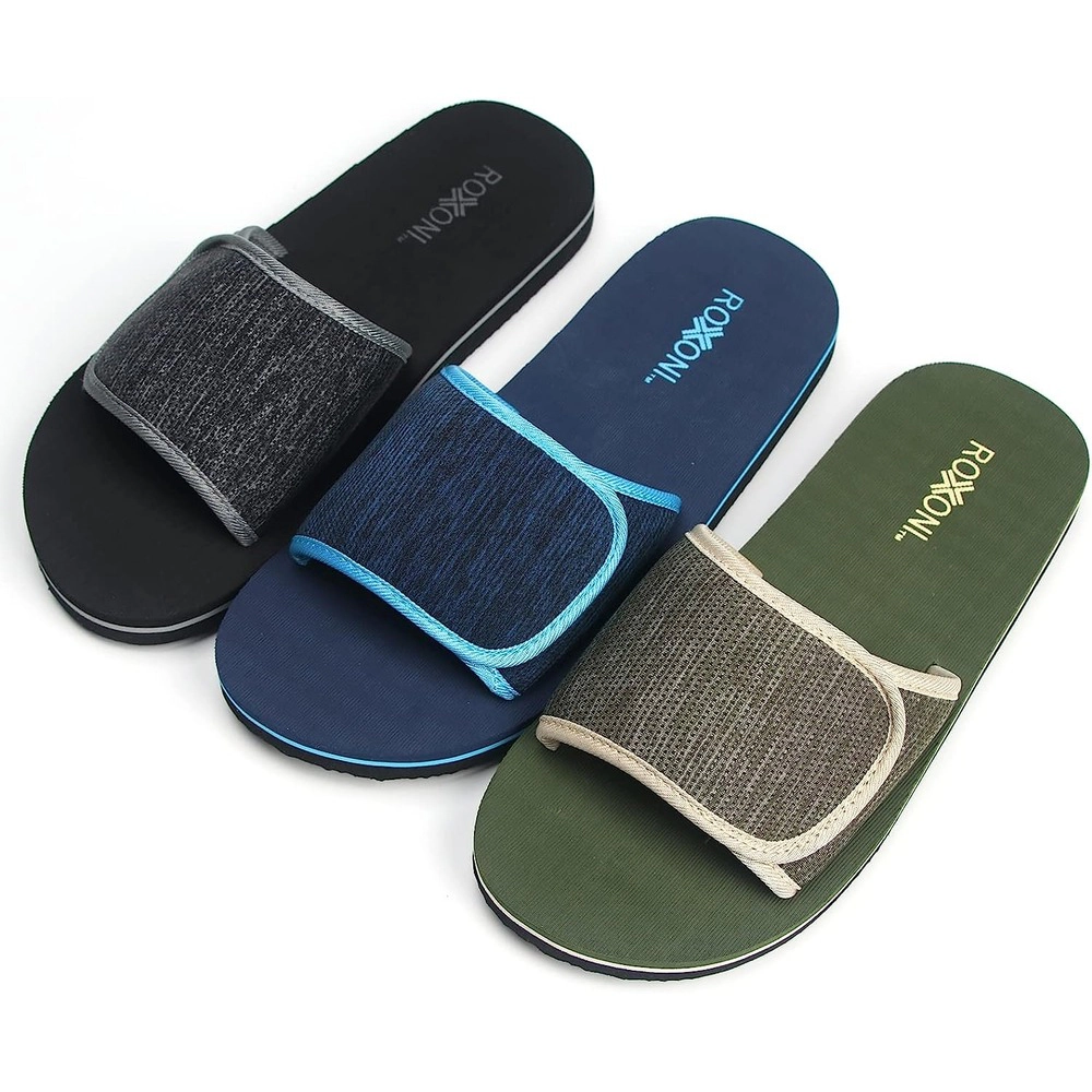 Roxoni Boys' & Men's Matching Open-Toe Slide Slippers