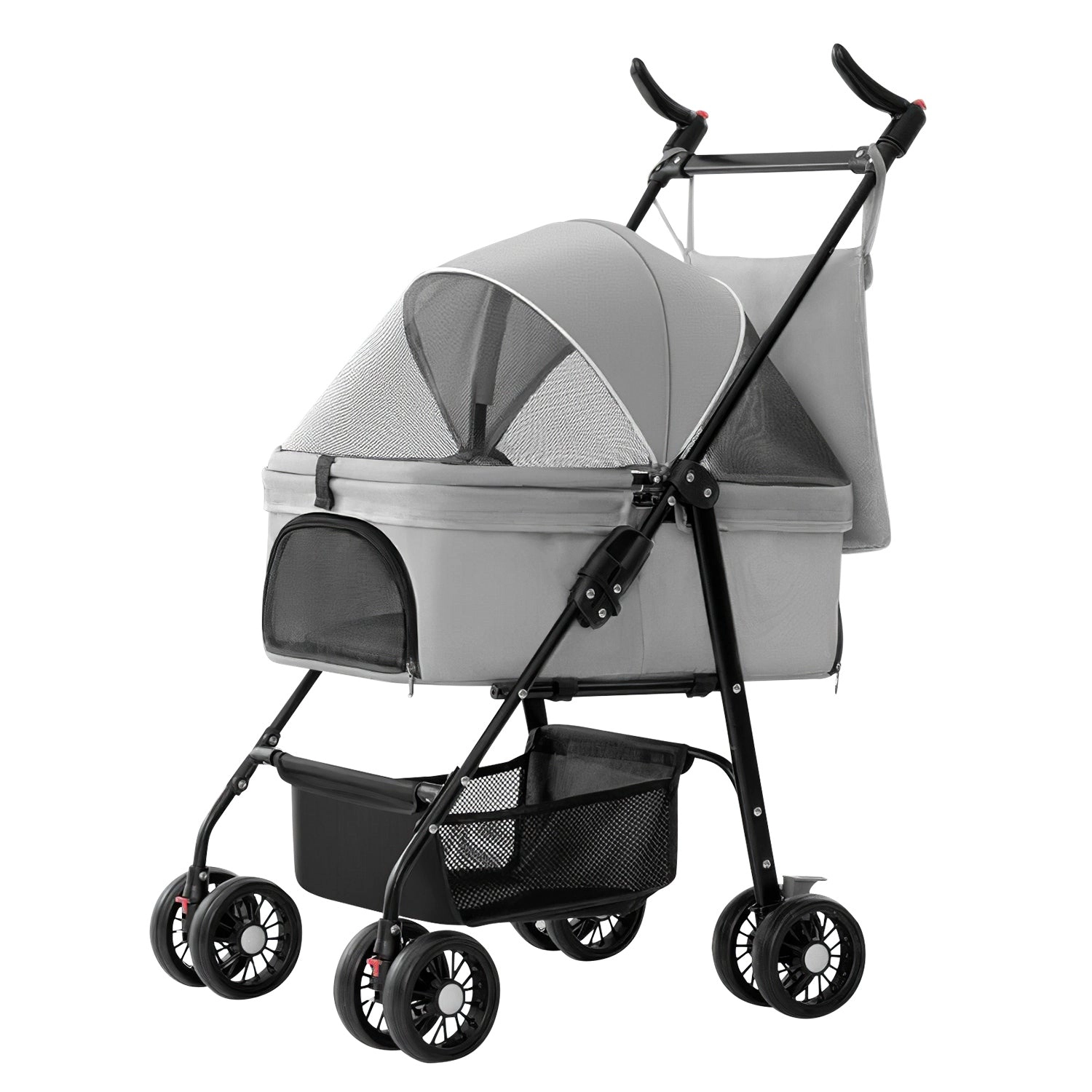 GBruno Foldable 4-Wheel Pet Stroller With Storage