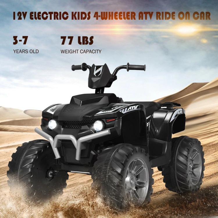 Hivvago 12V Kids Ride on ATV with LED lights and Treaded Tires