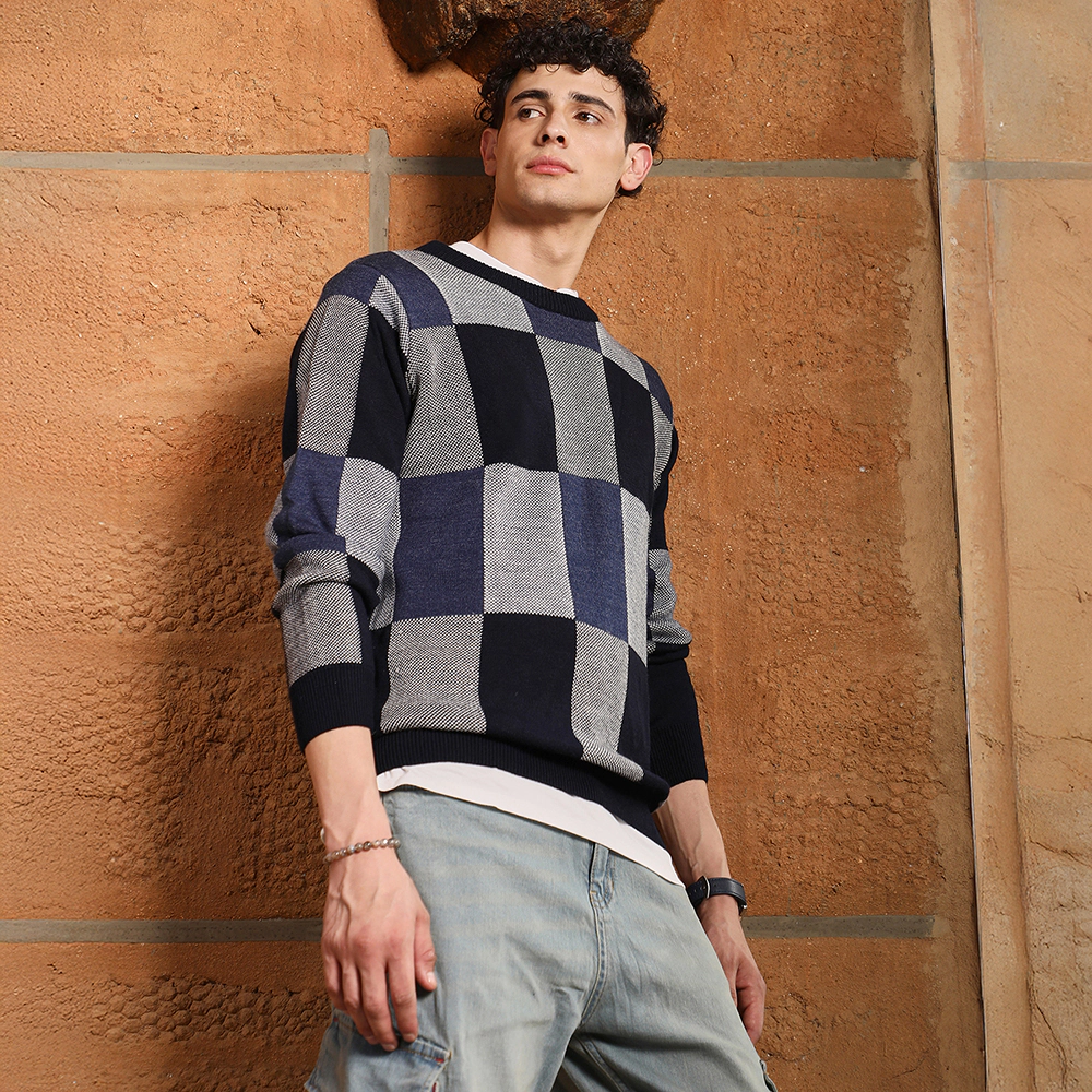 Cahoot Block Check Pullover Sweater