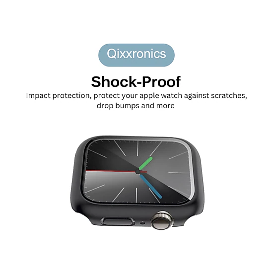 Qixxronics 3x for Apple Watch Series 6 44mm Case Cover, with Built-in Glass Screen Protector