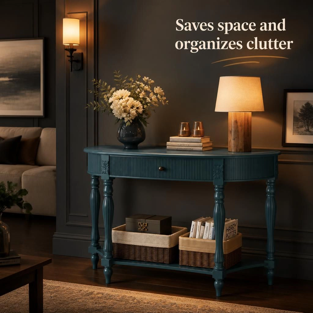 GOODSILO Narrow Rectangular Console Table Accent