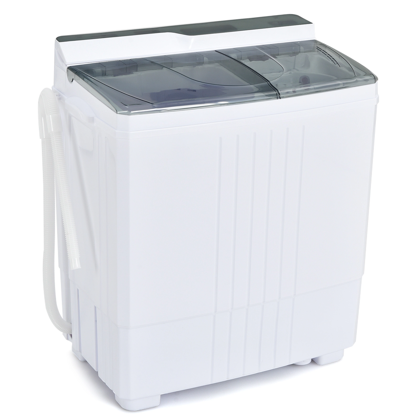 SUGIFT Gray Twin Tub Portable Washing Machine with Drain Pump and Timer Control 25-in W 15-in D 28.5-in H